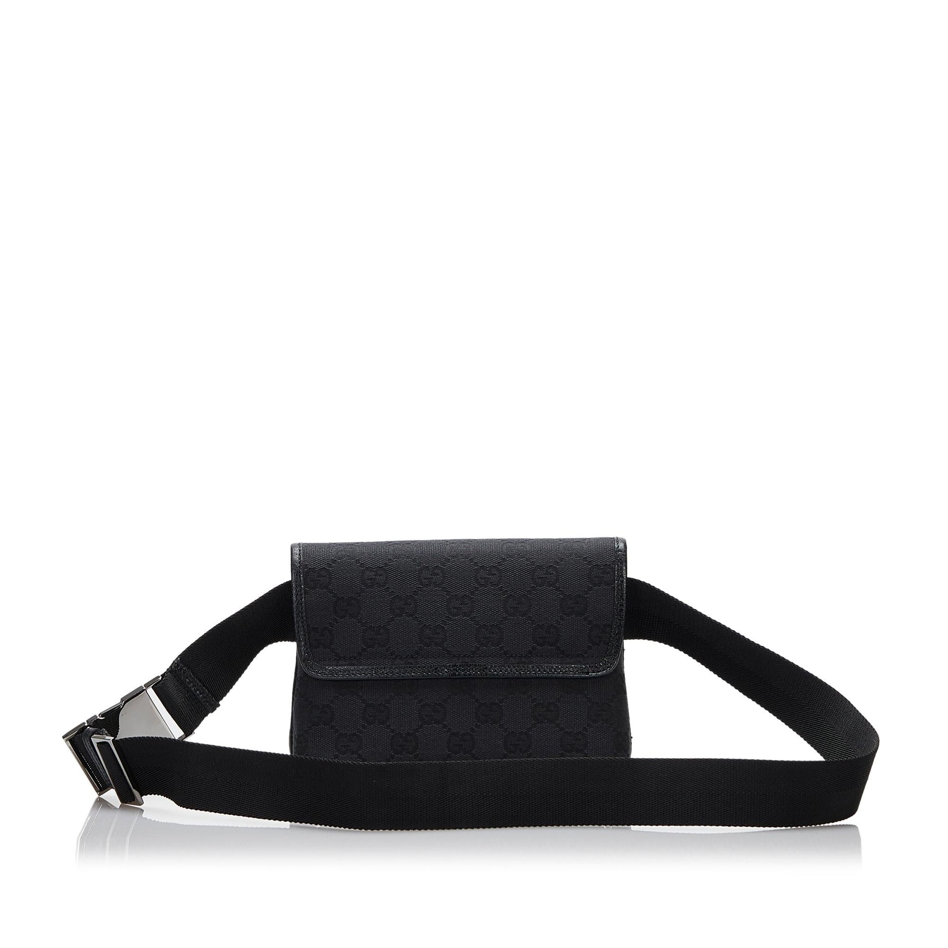 Gucci GG Jackie Belt SHG-cjwllm Canvas Black Accessory