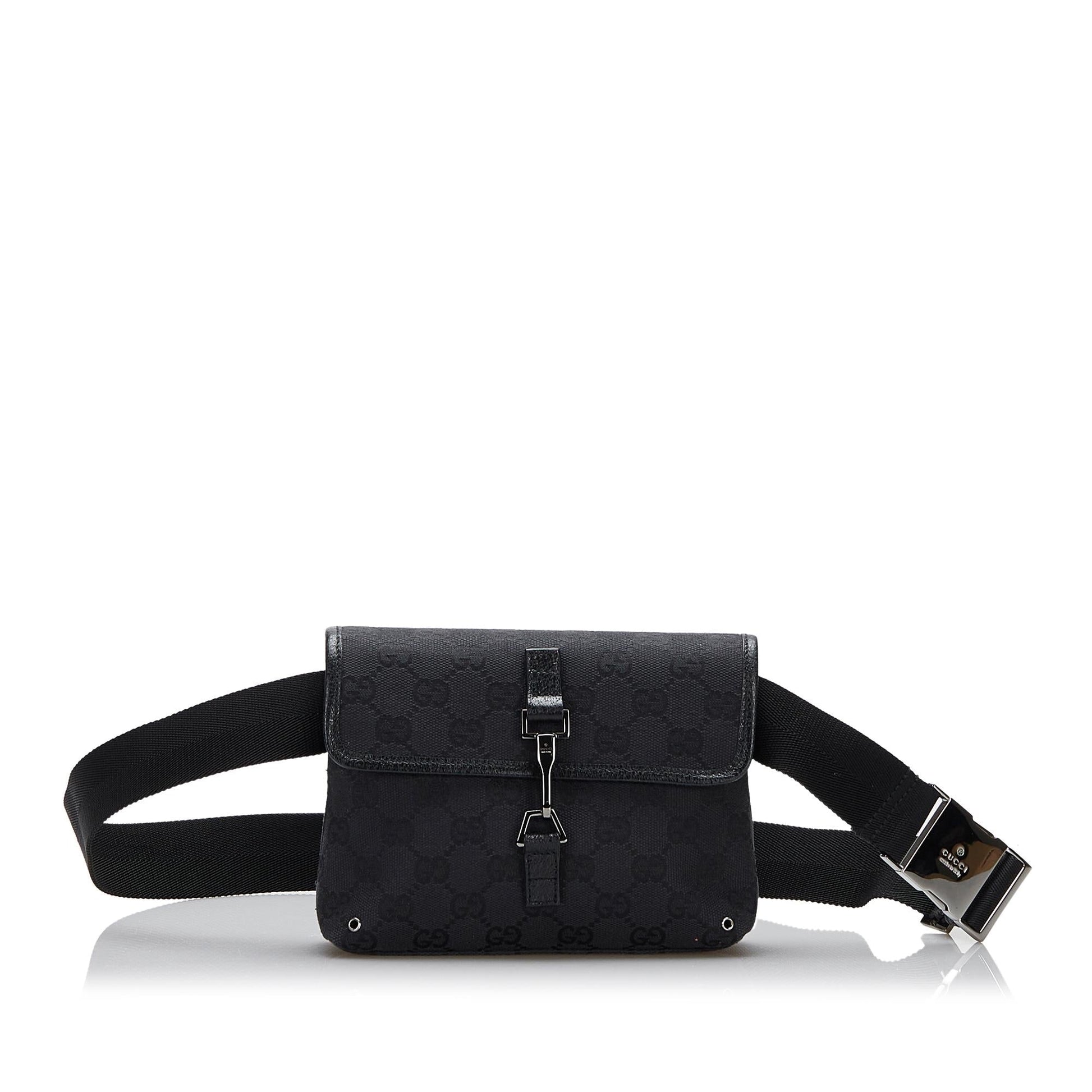 Gucci GG Jackie Belt SHG-cjwllm Canvas Black Accessory