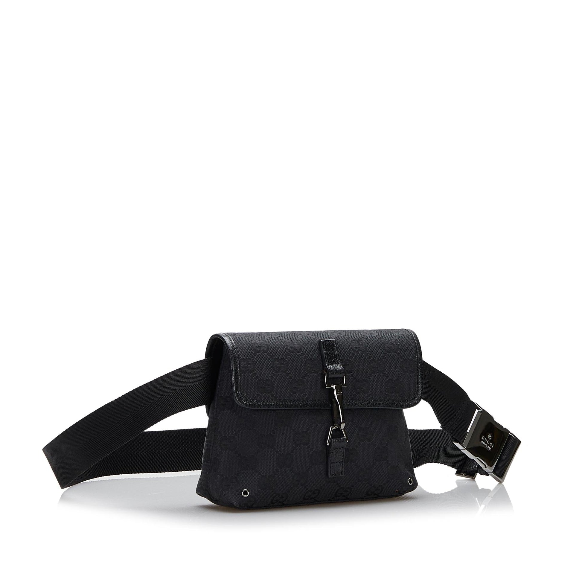 Gucci GG Jackie Belt SHG-cjwllm Canvas Black Accessory