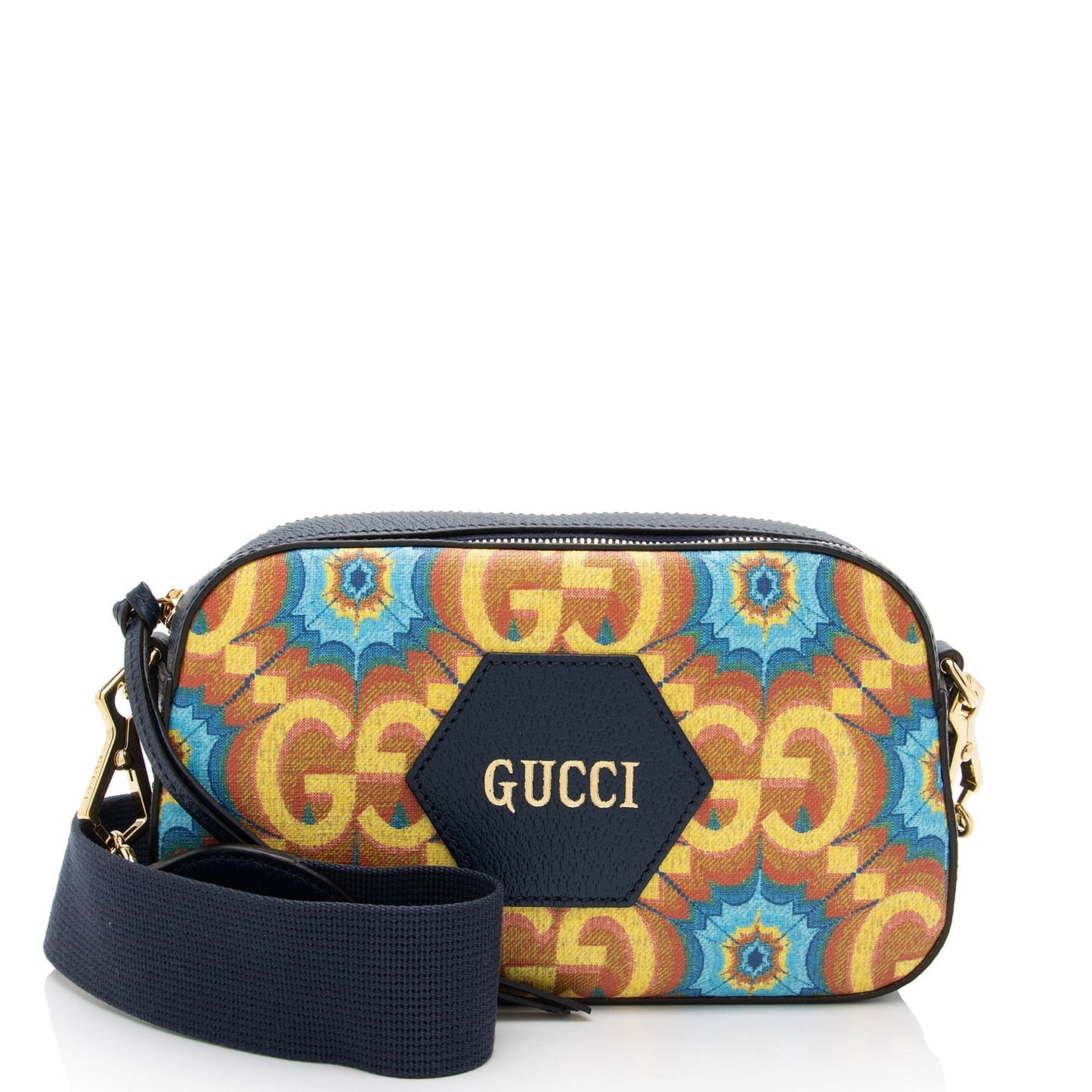 Gucci GG Kaleidoscope 100th Anniversary Messenger Leather Canvas Nylon Brown Shoulder Bag