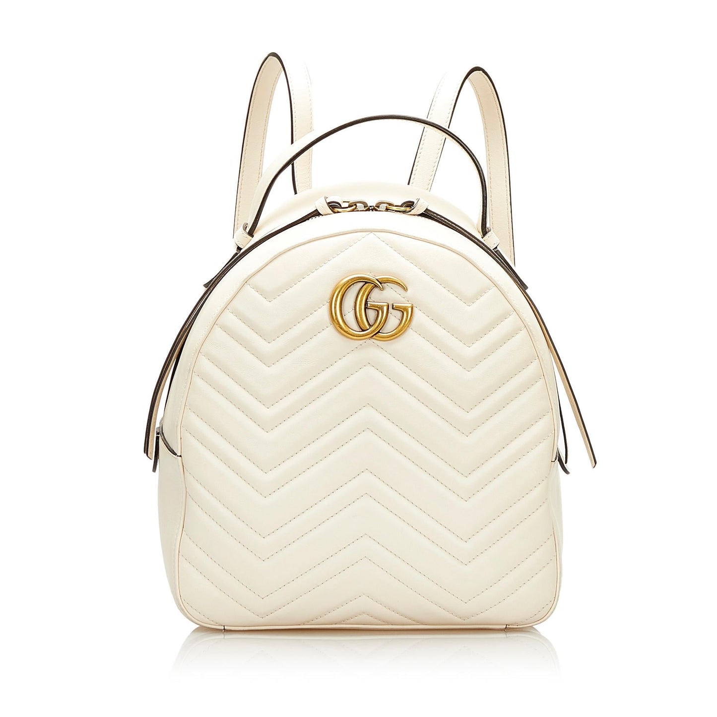 Gucci GG Marmont Backpack SHG Calf White