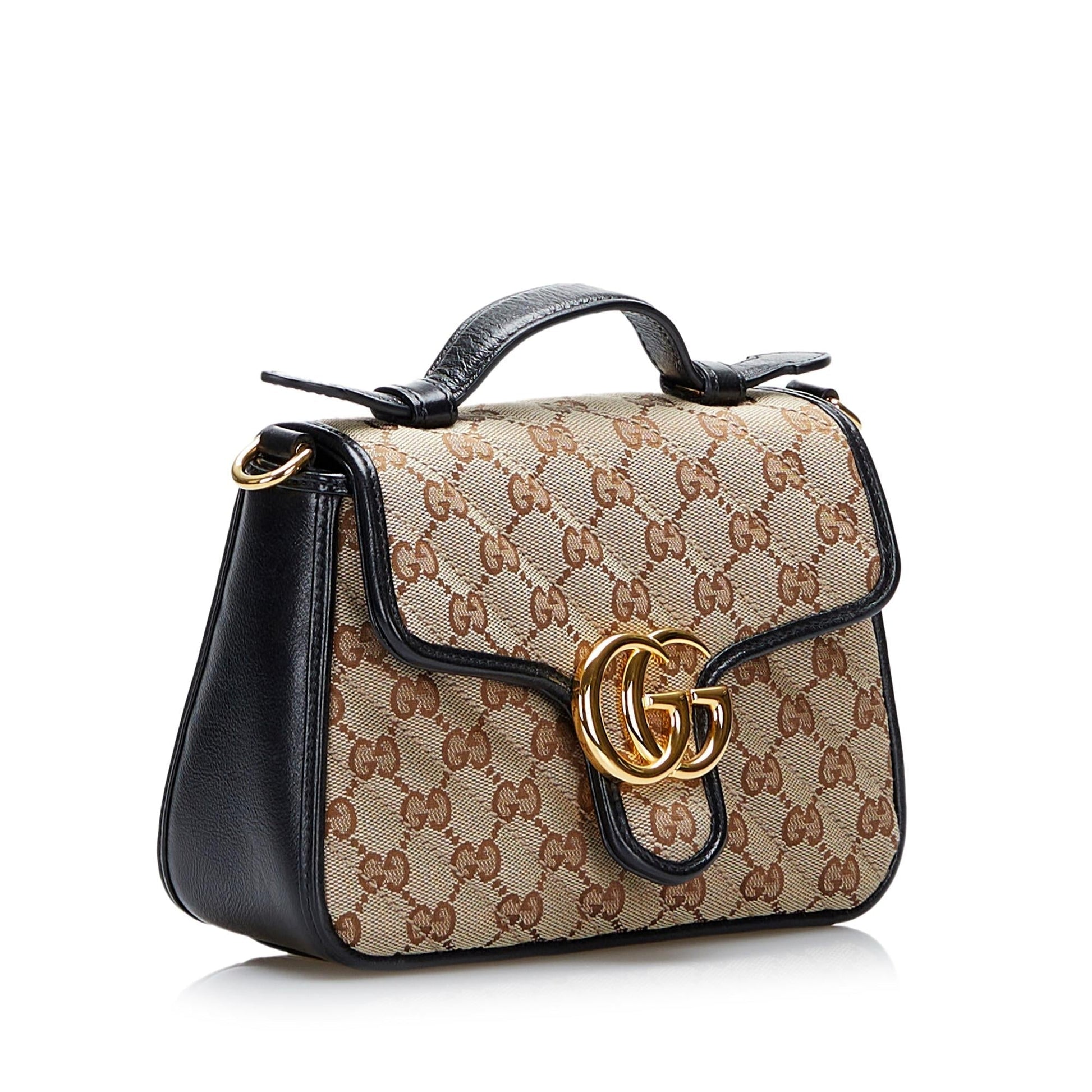 Gucci GG Marmont SHG-vWcX1V Canvas Brown Satchel Bag