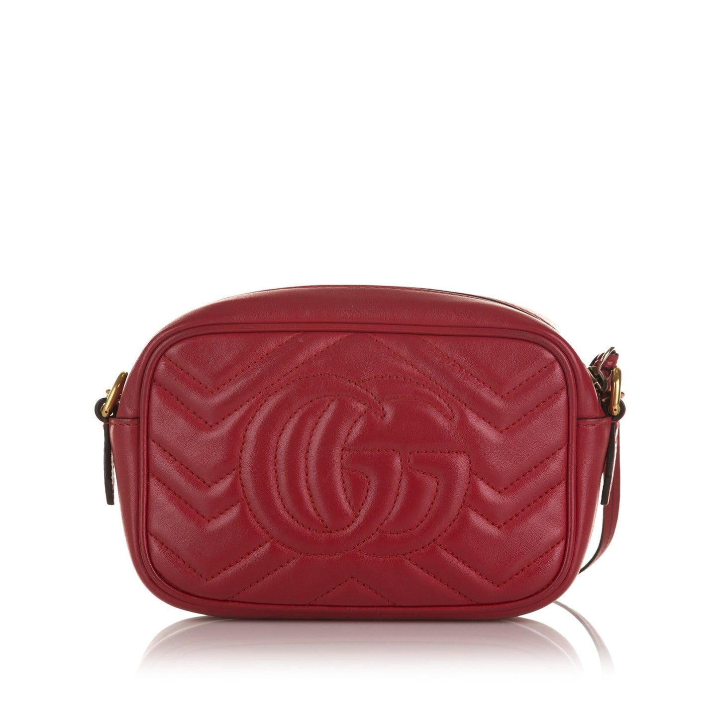 Gucci GG Marmont SHG Calf Red Crossbody Bag