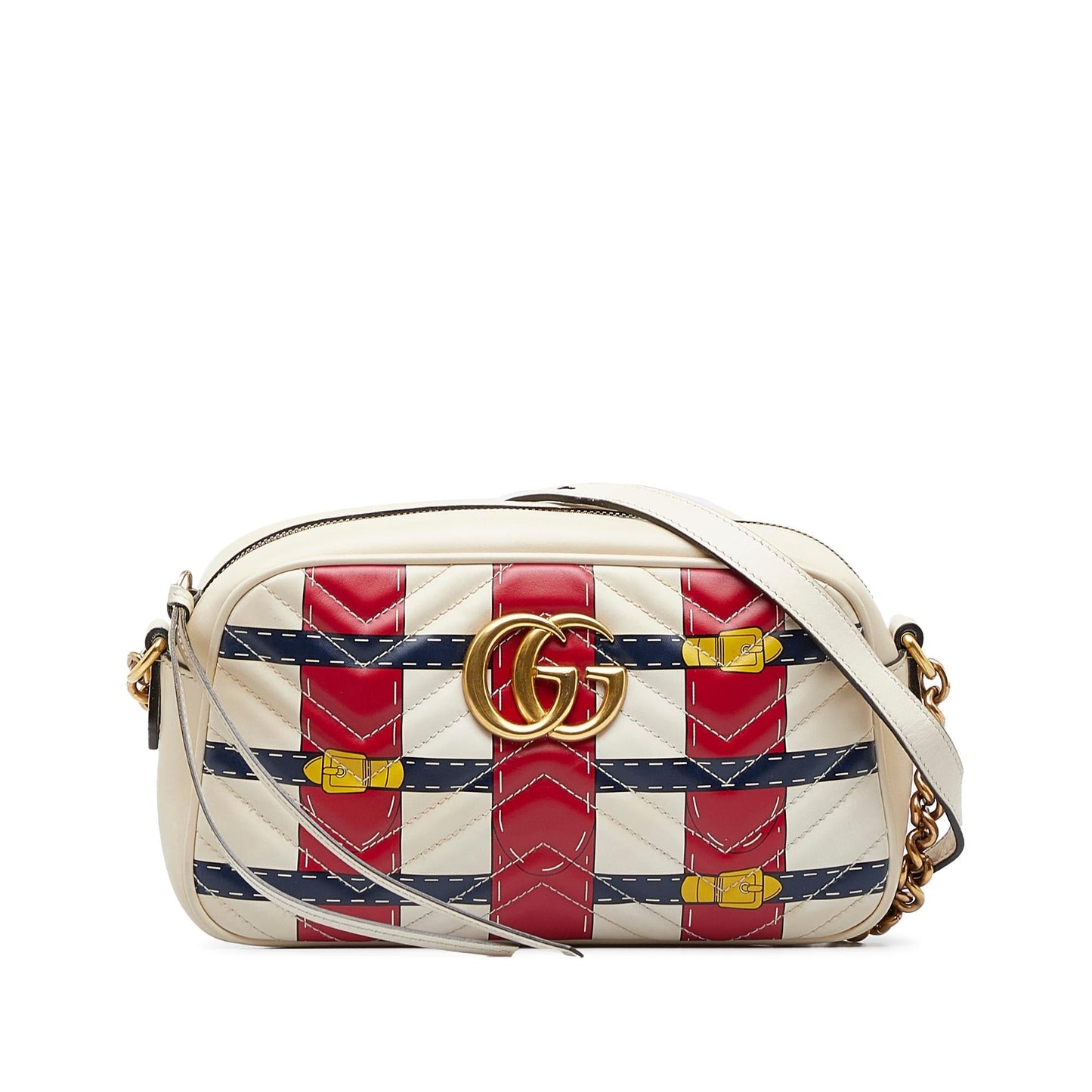 Gucci GG Marmont Calf White Crossbody Bag