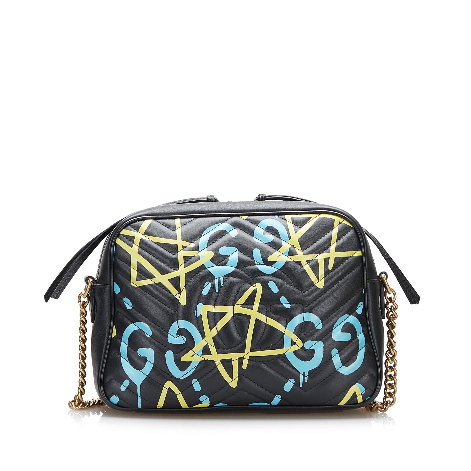 Gucci GG Marmont Ghost SHG-1BAj04 Calf Black Crossbody Bag