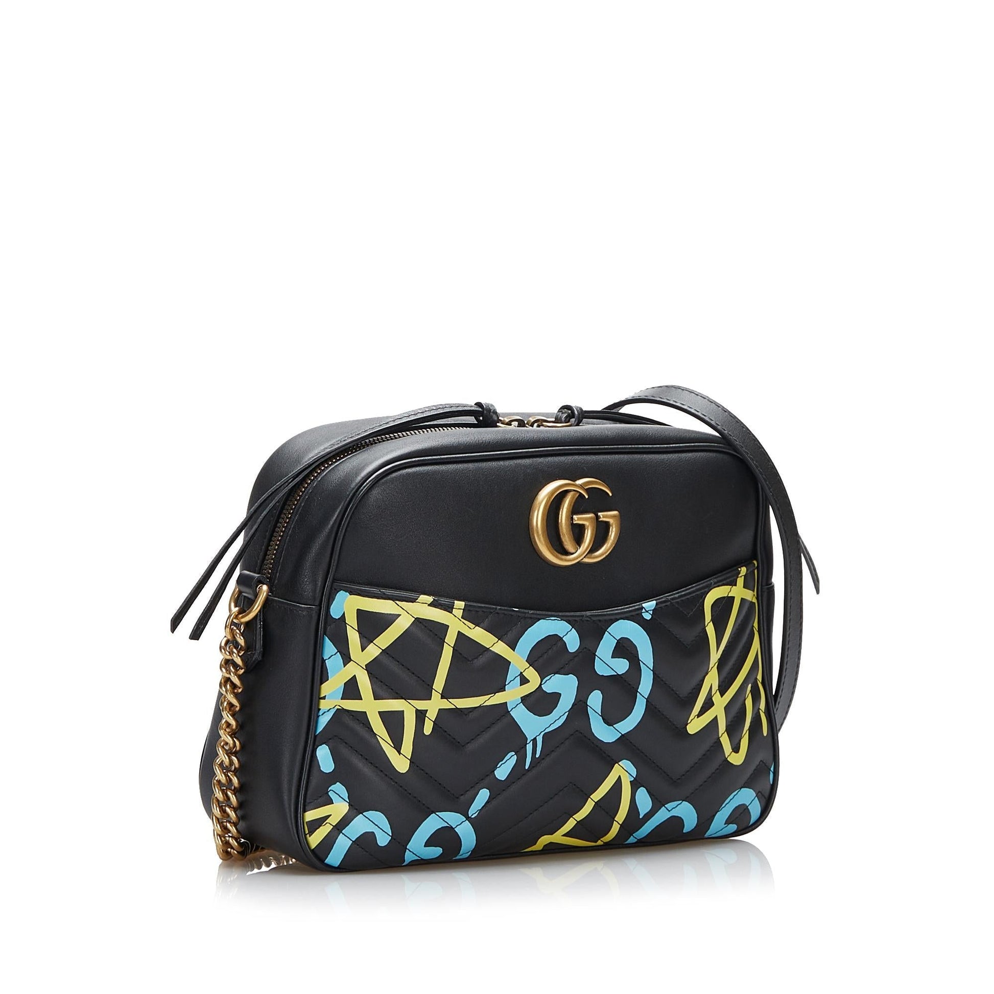 Gucci GG Marmont Ghost SHG-1BAj04 Calf Black Crossbody Bag