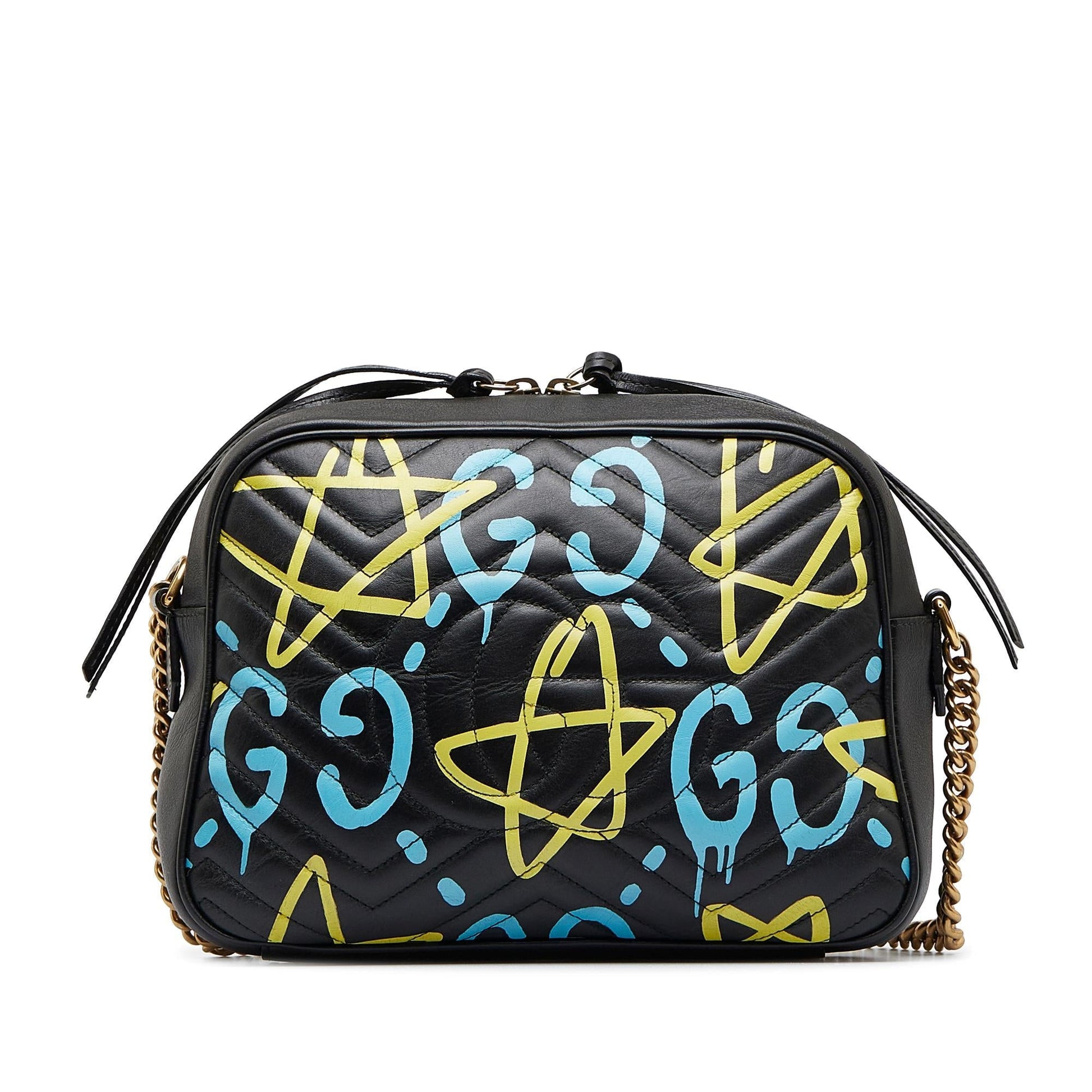 Gucci GG Marmont Ghost SHG-gRc5TZ Calf Black Crossbody Bag