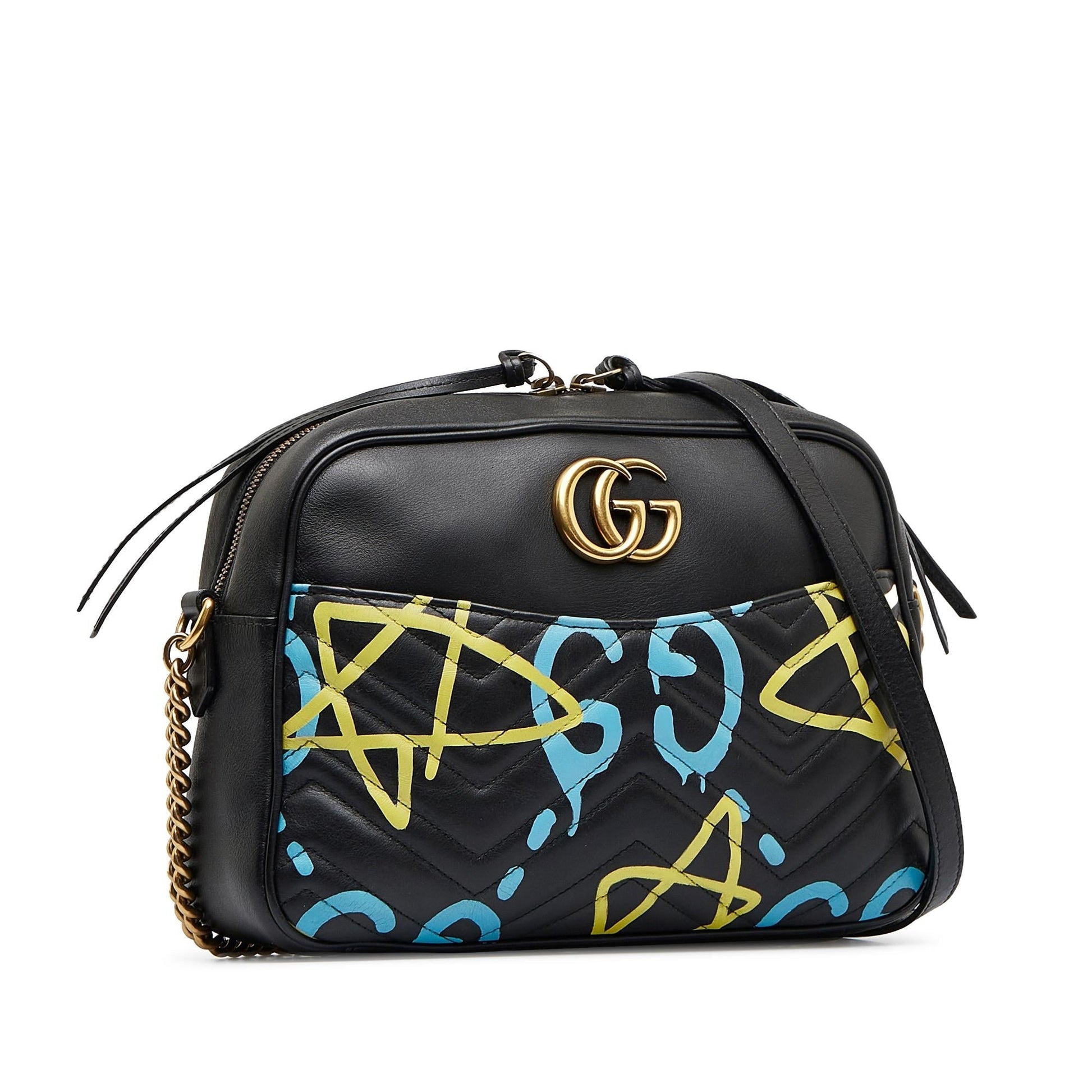 Gucci GG Marmont Ghost SHG-gRc5TZ Calf Black Crossbody Bag