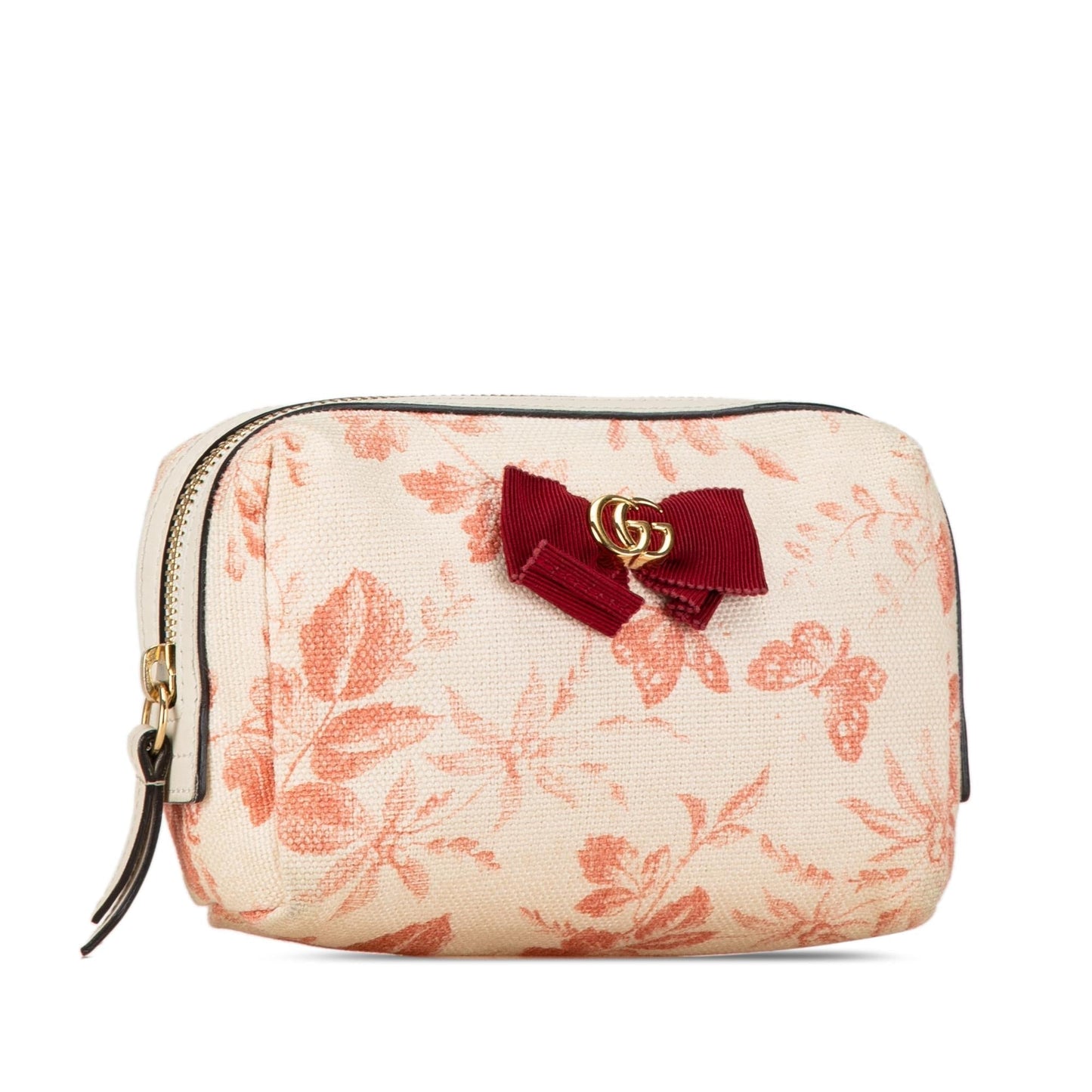 Gucci GG Marmont Herbarium Pouch SHG-9nZHTi Canvas Brown Pink Handbag