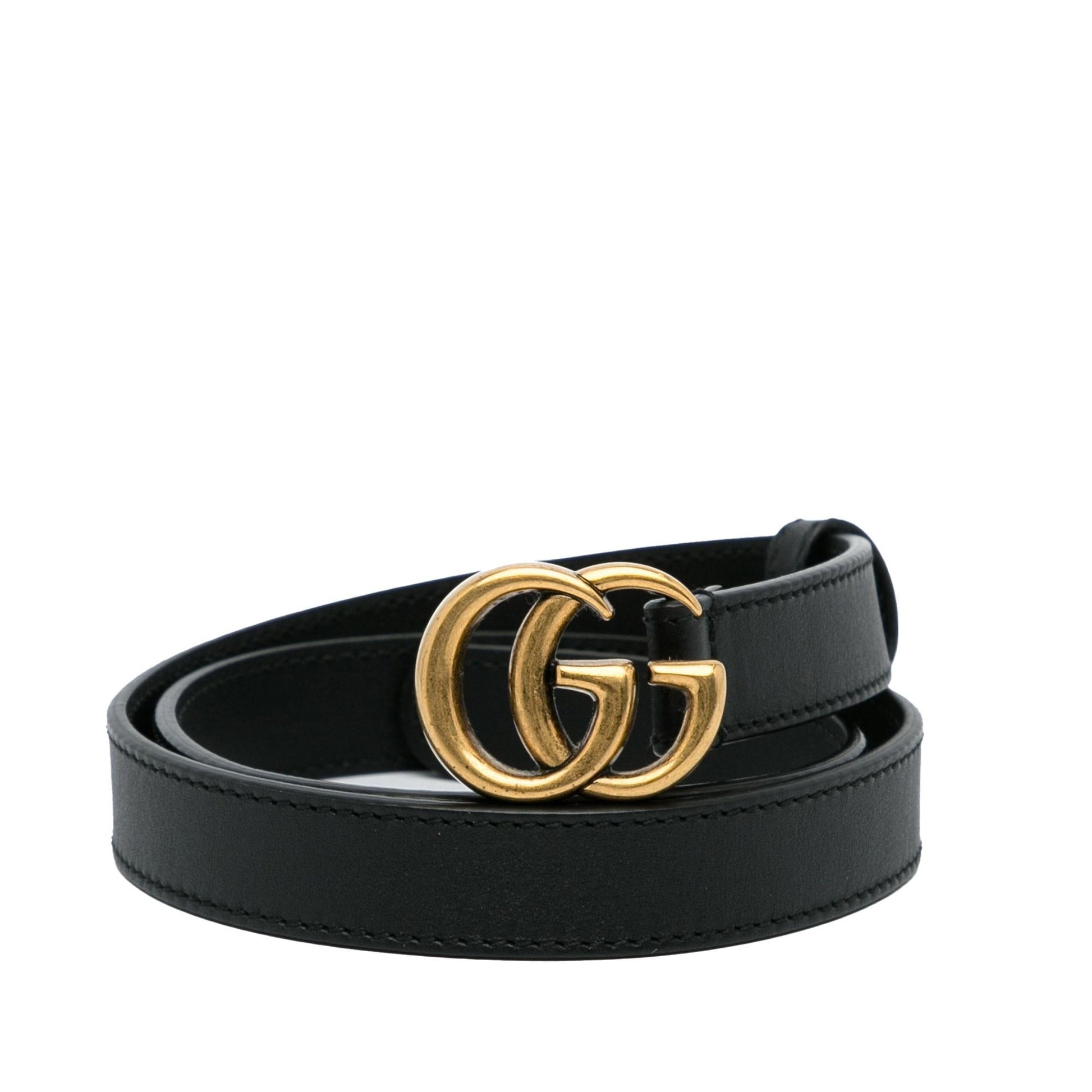 Gucci GG Marmont Belt - 28 Leather Calf Black Accessory
