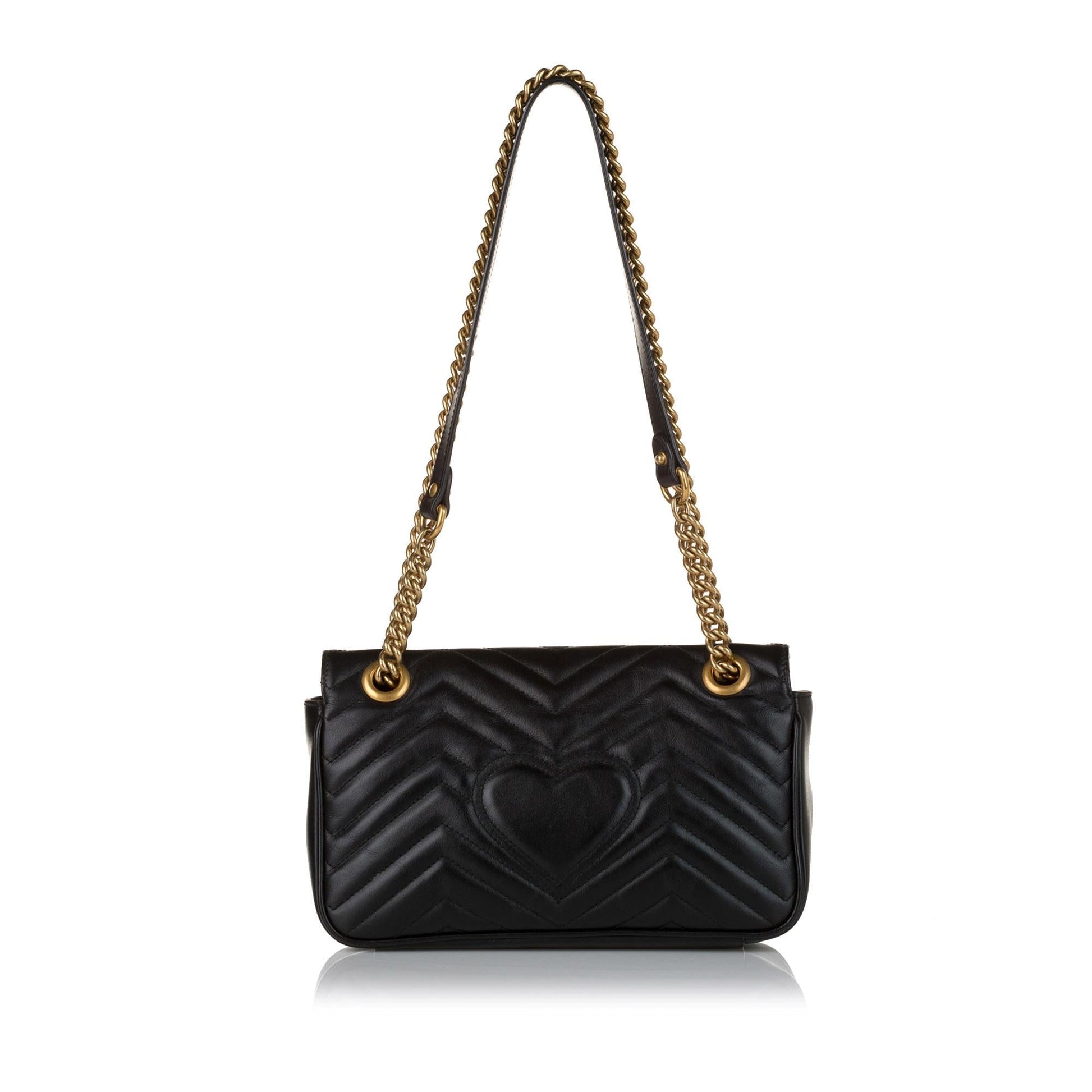 Gucci GG Marmont SHG Leather Calf Black Crossbody Bag