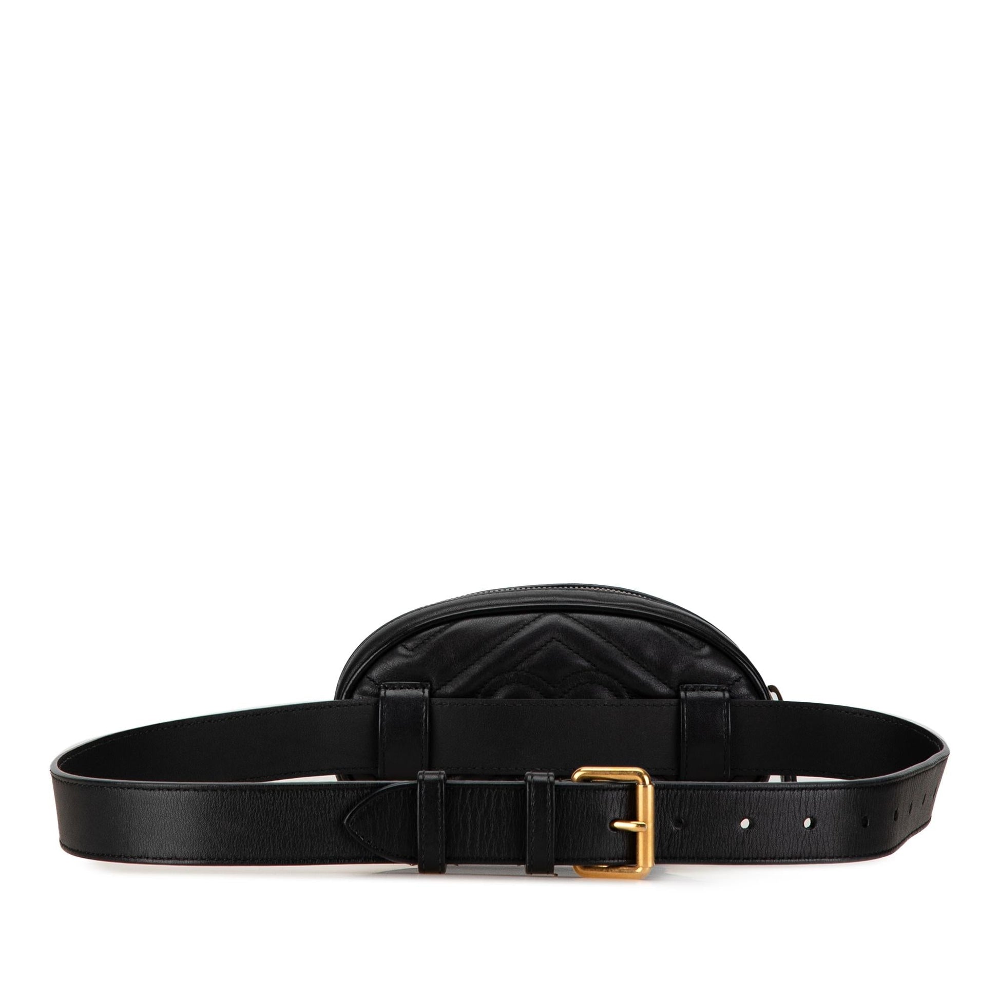 Gucci GG Marmont Belt Matelasse Leather Calf Black Accessory Belt Bag
