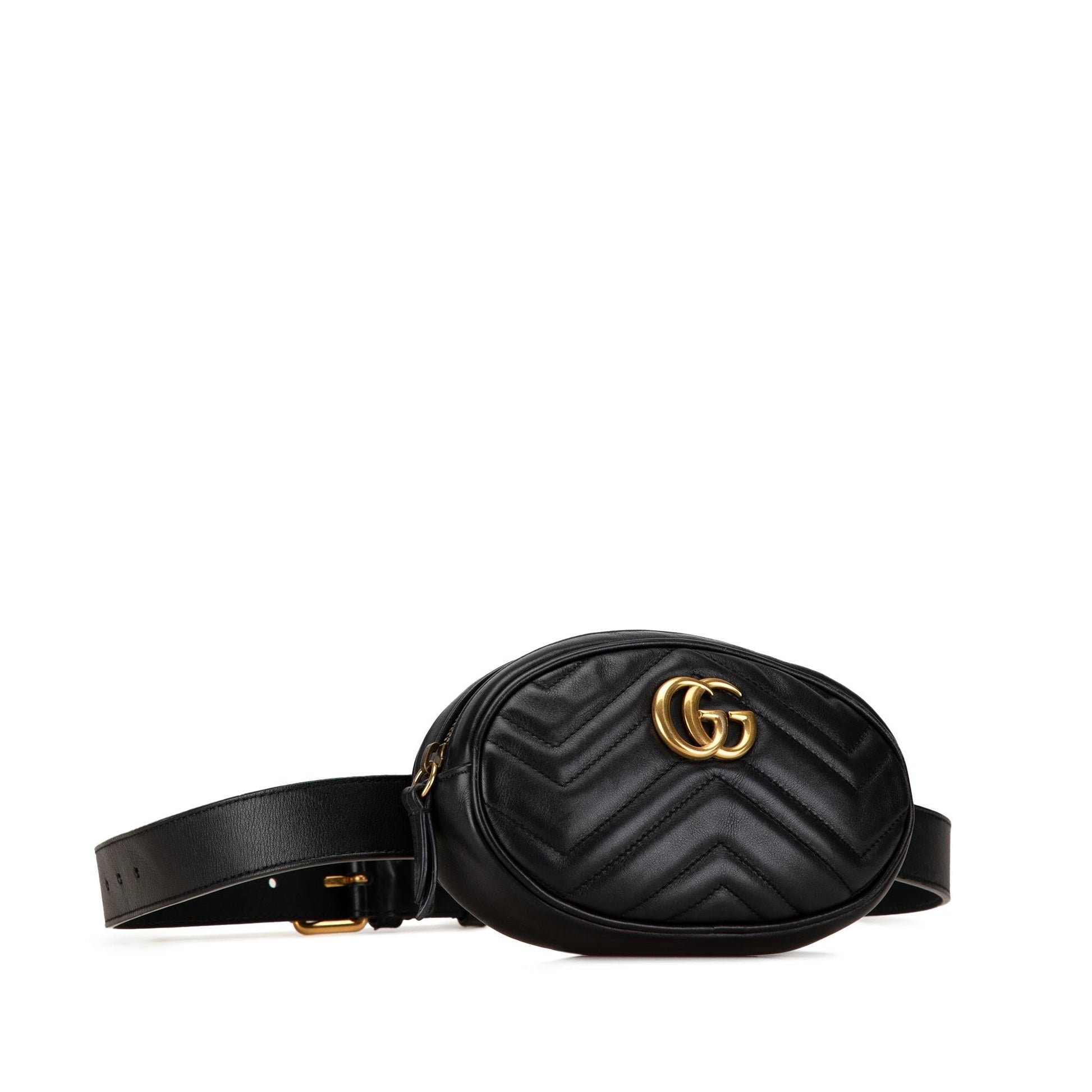 Gucci GG Marmont Belt Matelasse Leather Calf Black Accessory Belt Bag
