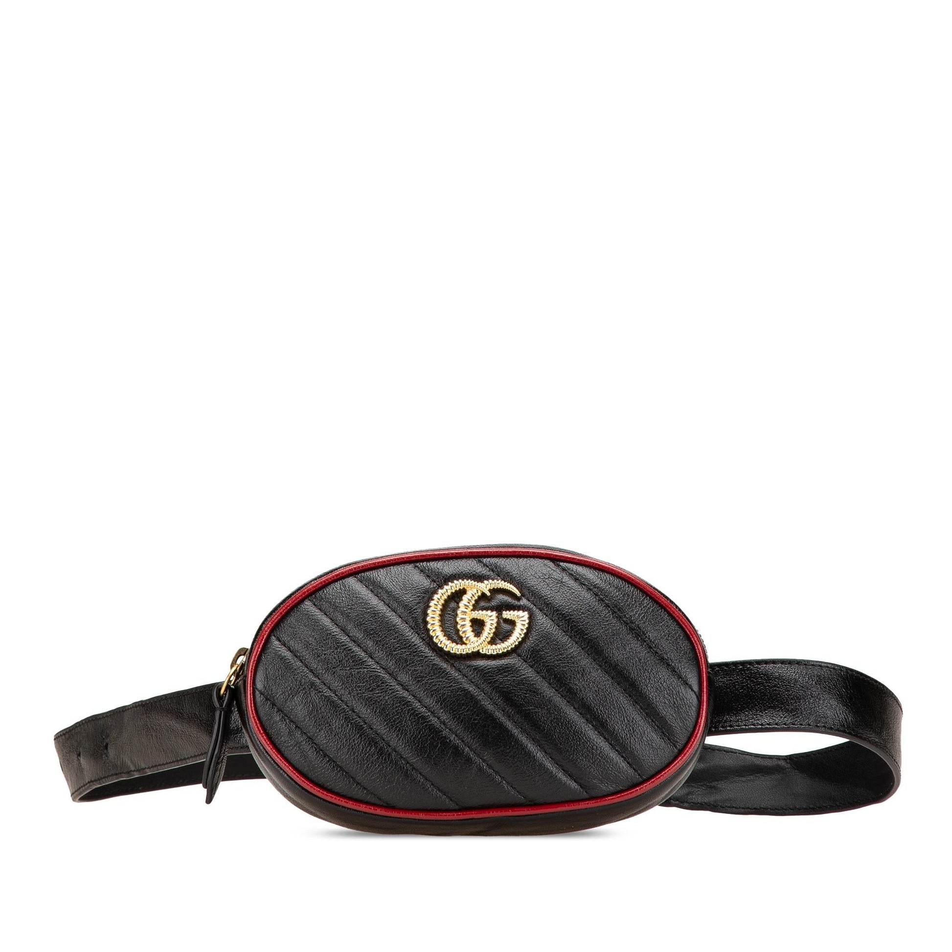 Gucci GG Marmont Torchon Belt Matelasse Leather Calf Black Accessory
