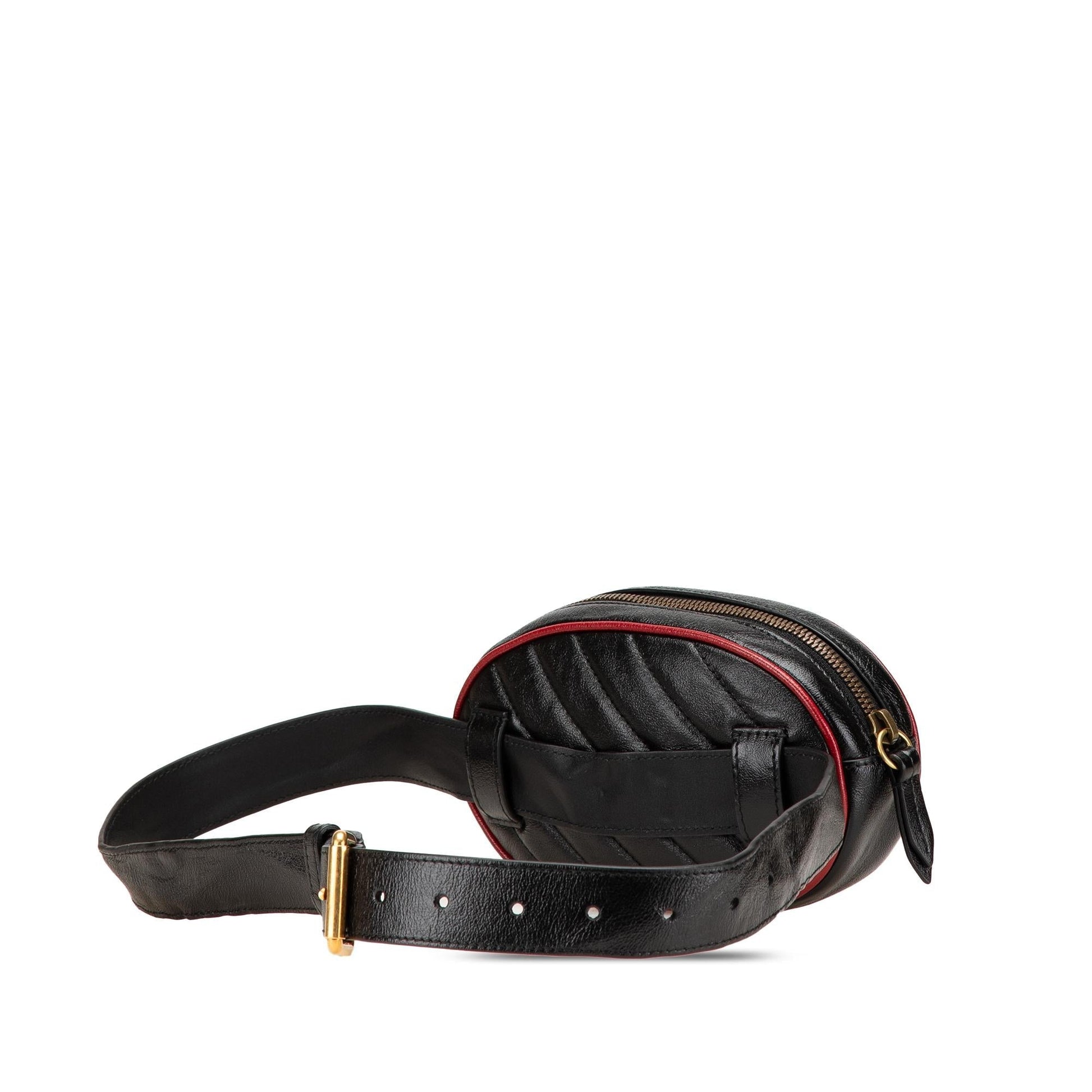Gucci GG Marmont Torchon Belt Matelasse Leather Calf Black Accessory