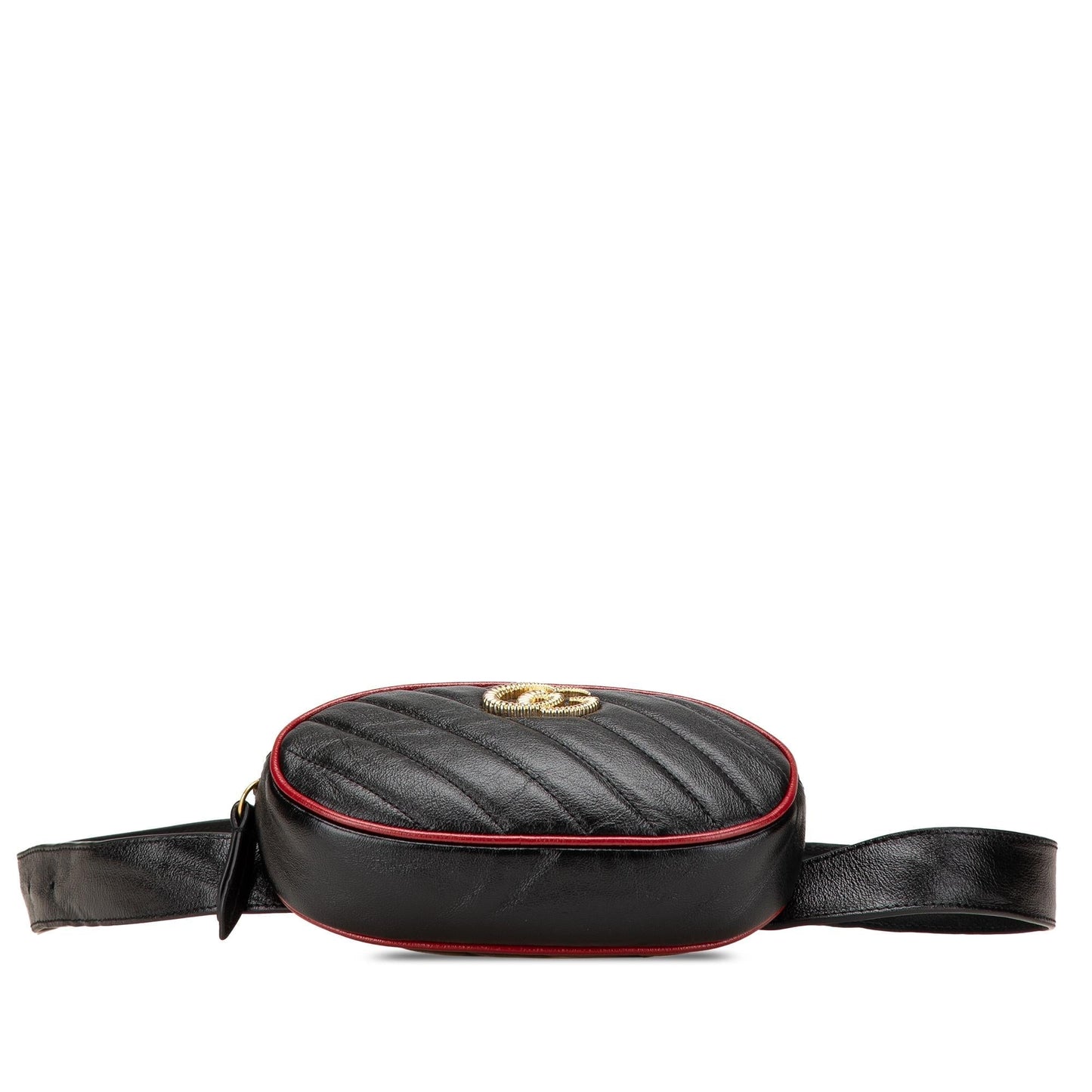 Gucci GG Marmont Torchon Belt Matelasse Leather Calf Black Accessory Bag 2