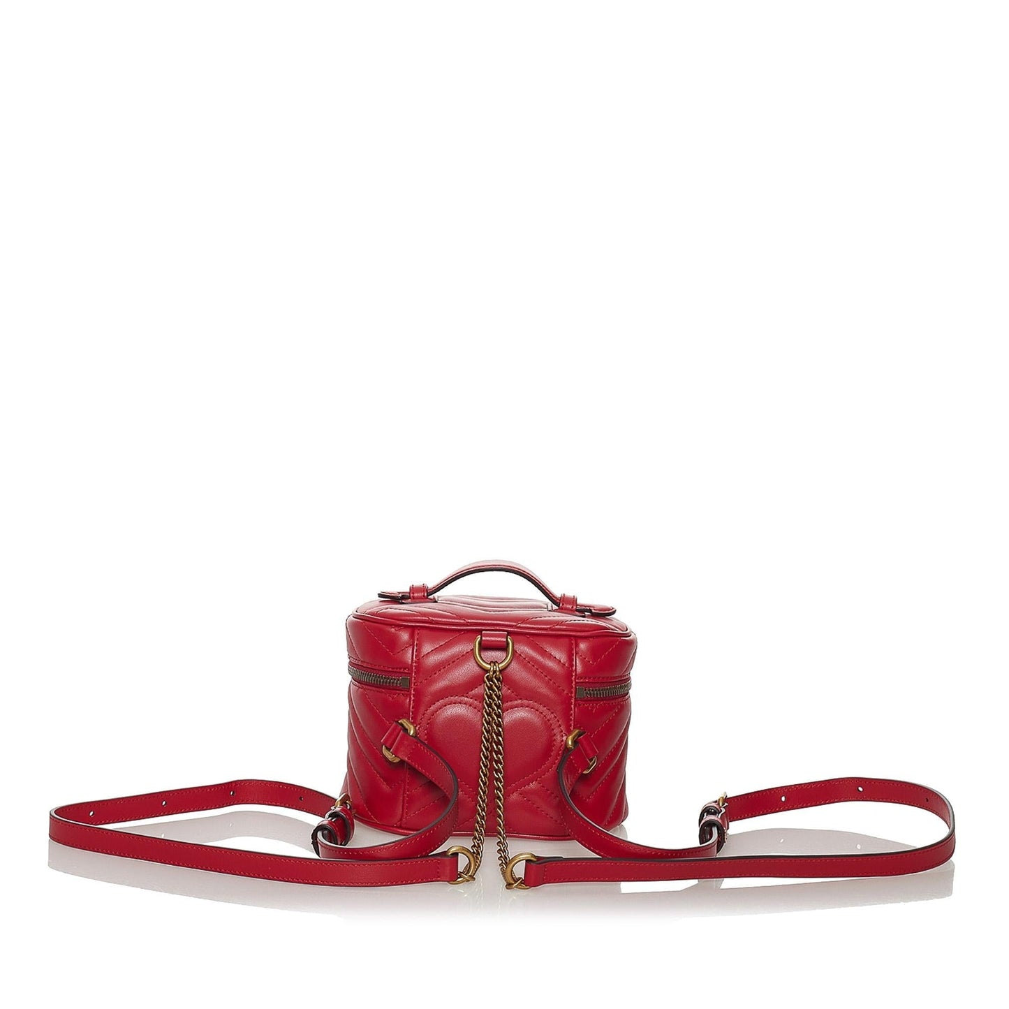 Gucci GG Marmont Round Backpack SHG Leather Calf Red 3