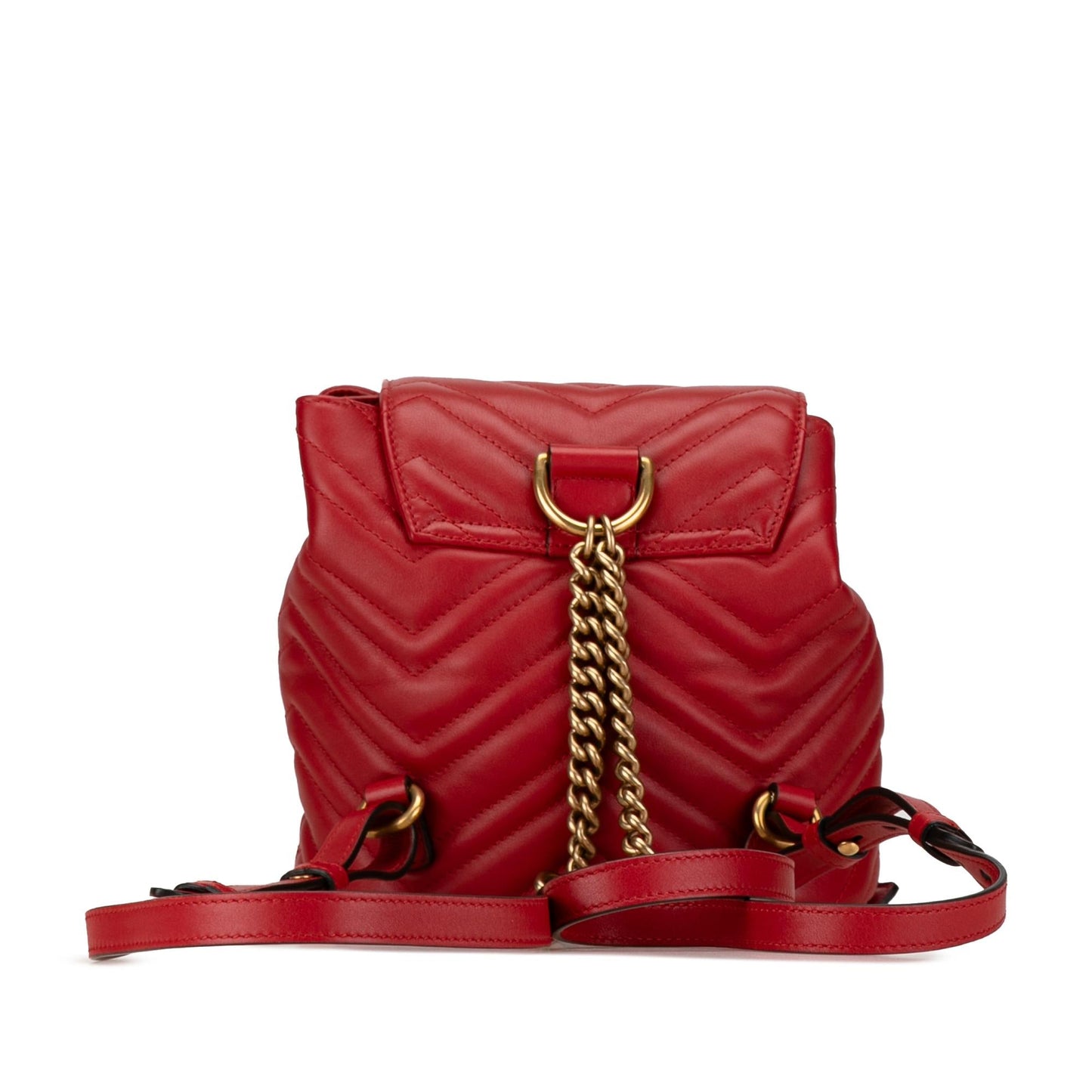 Gucci GG Marmont Backpack SHG-pGGoby Matelasse Calf Red