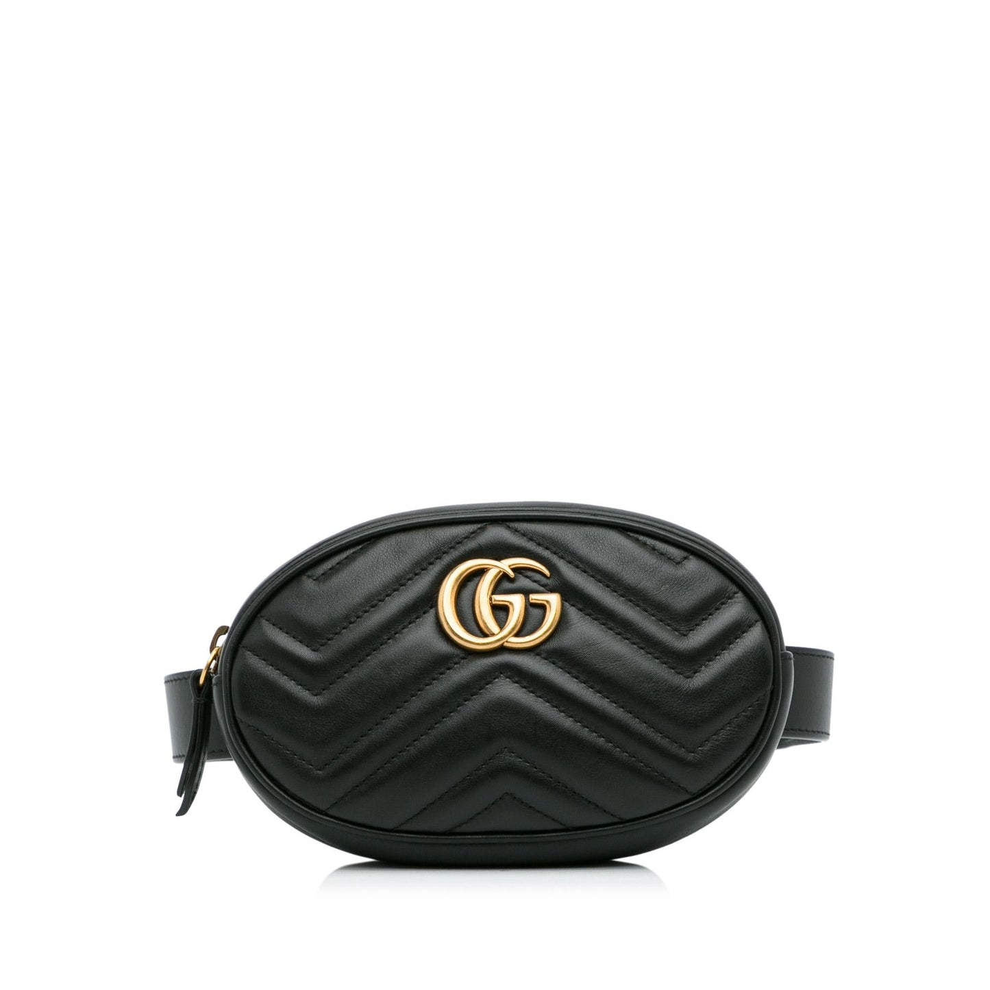 Gucci GG Marmont Belt SHG-zarcVL Matelasse Calf Black Accessory