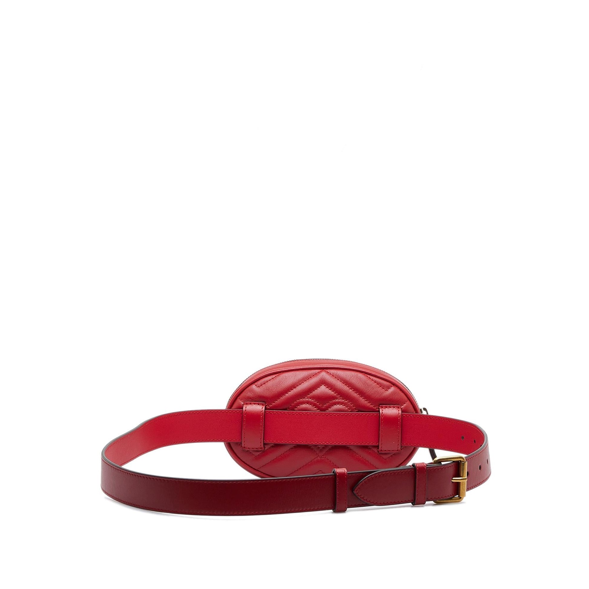 Gucci GG Marmont Belt SHG-2MdPGa Matelasse Calf Red Accessory