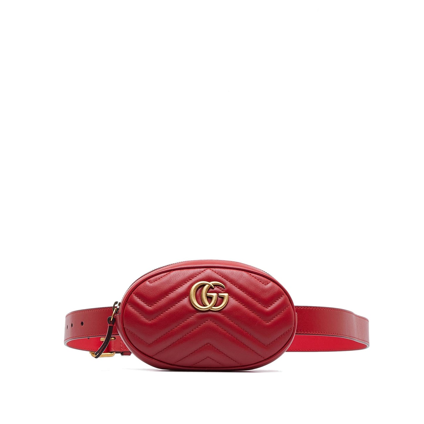 Gucci GG Marmont Belt SHG-2MdPGa Matelasse Calf Red Accessory