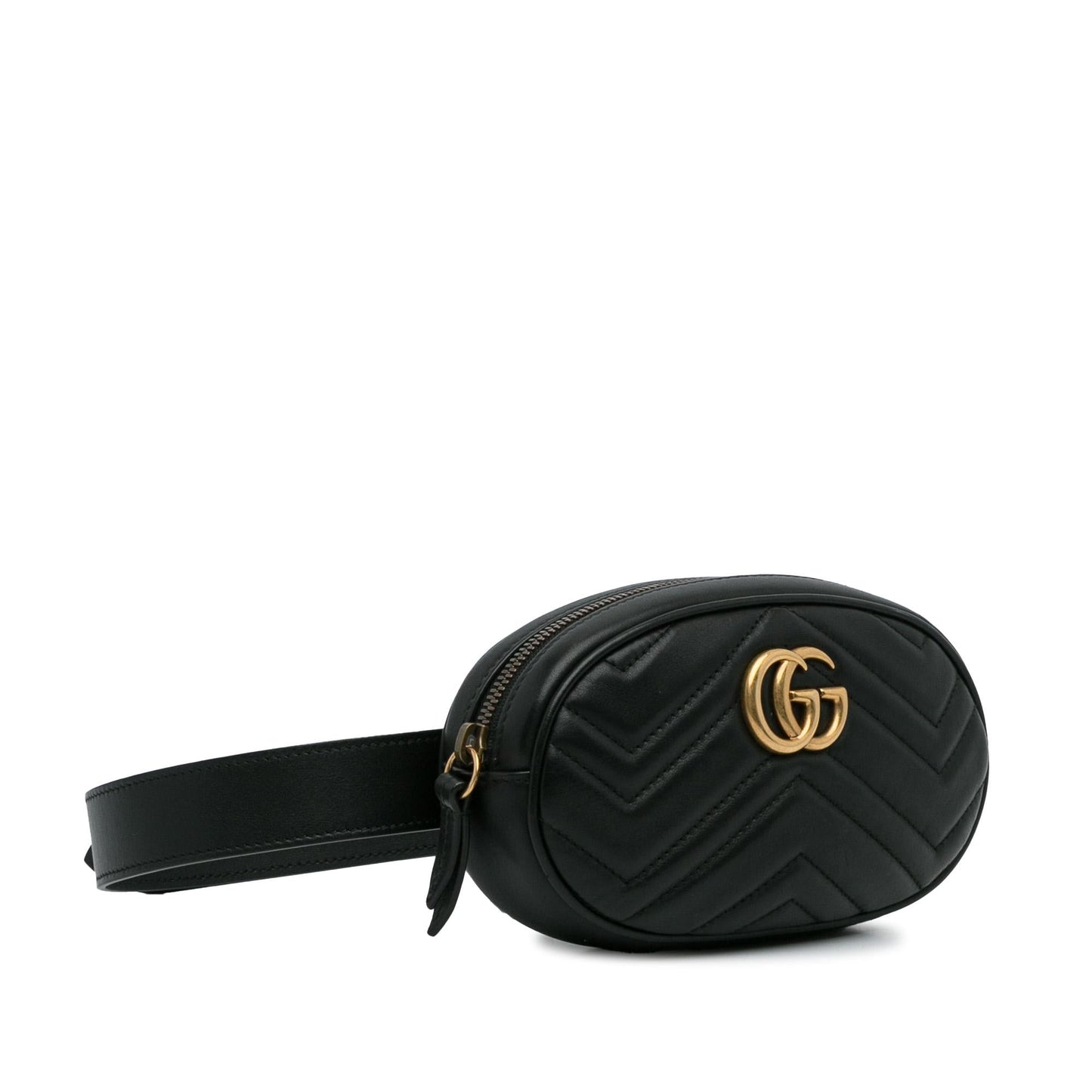 Gucci GG Marmont Belt SHG-MpX2RD Matelasse Calf Black Accessory