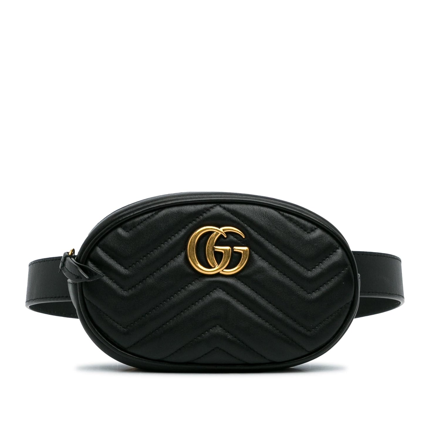 Gucci GG Marmont Belt SHG-gKJdGE Matelasse Calf Black Accessory