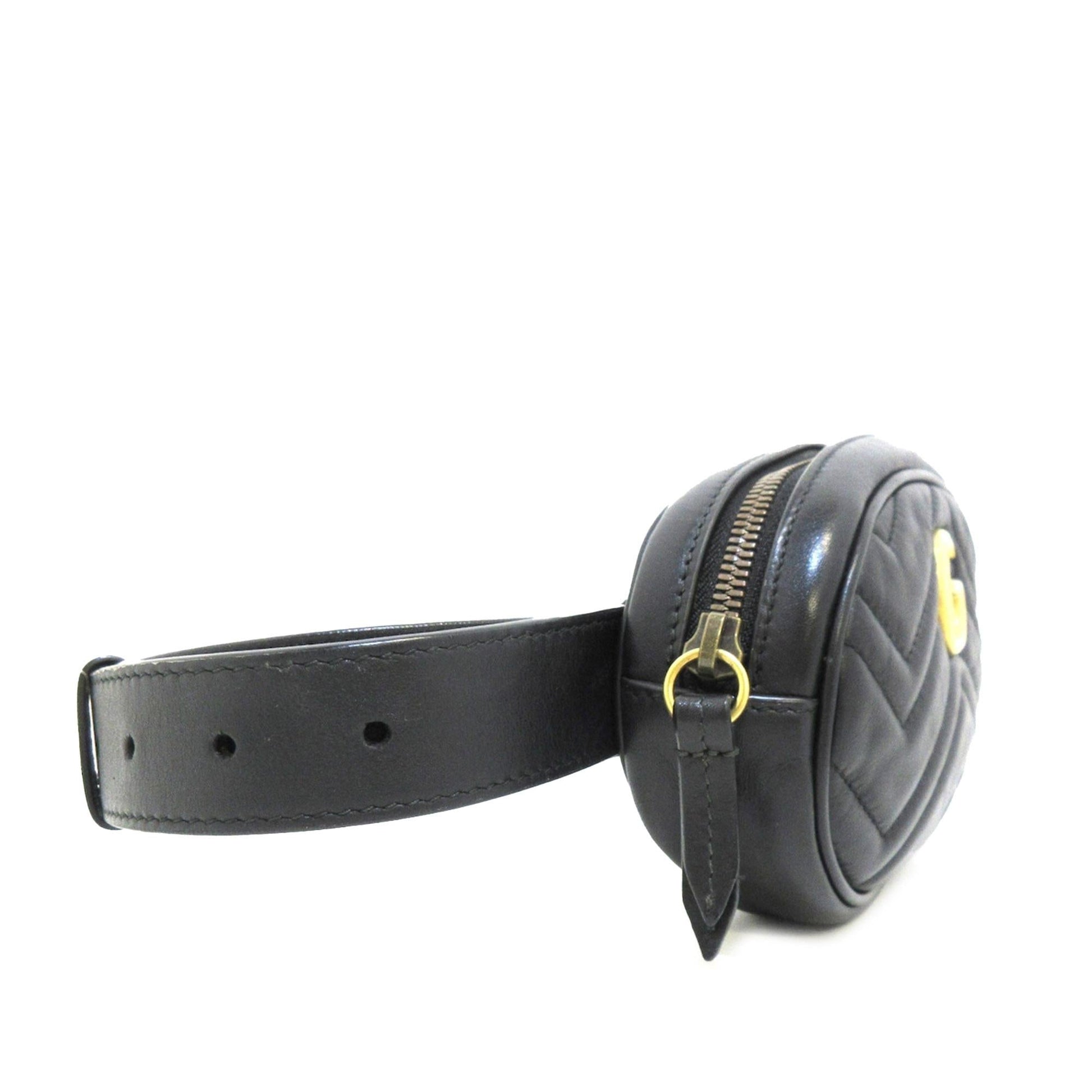 Gucci GG Marmont Belt SHG-0Msi7J Matelasse Calf Black Accessory