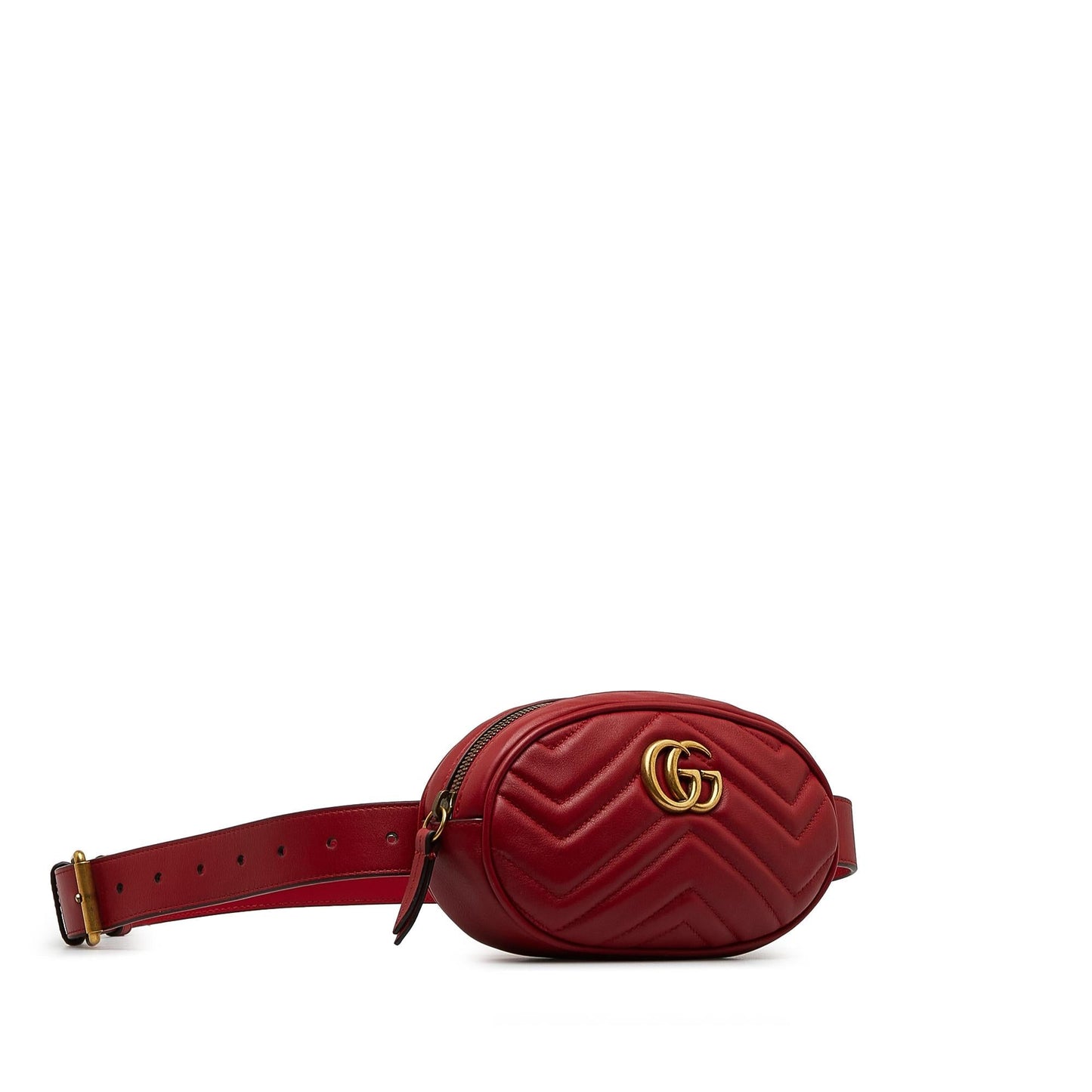 Gucci GG Marmont Belt Matelasse Calf Red Accessory