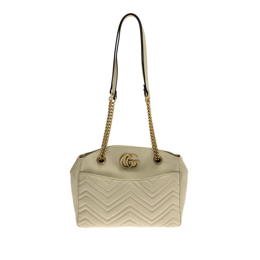 Gucci GG Marmont SHG-iMHDhJ Matelasse Calf White Chain Tote Bag