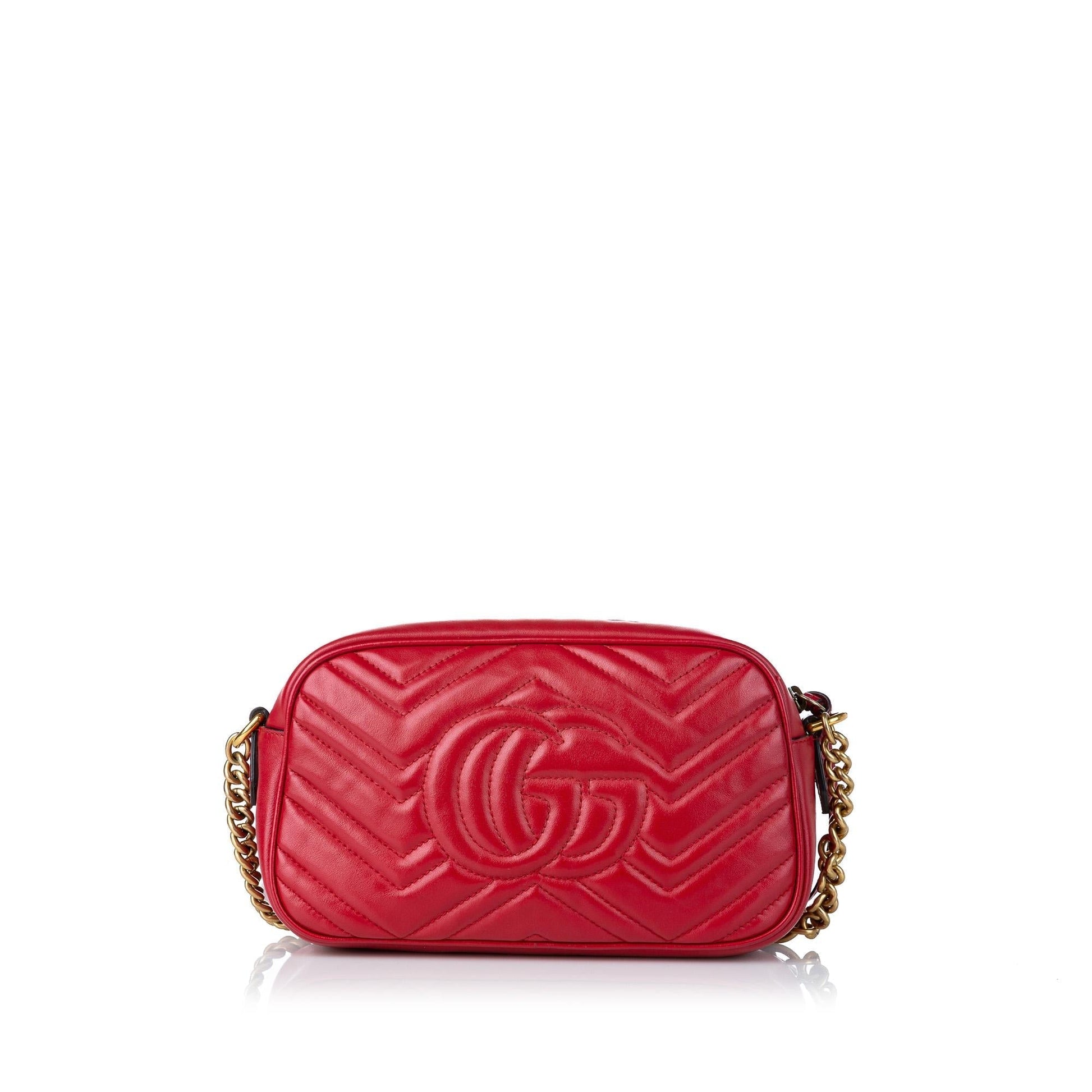 Gucci GG Marmont SHG Matelasse Calf Red Crossbody Bag Bag Shg