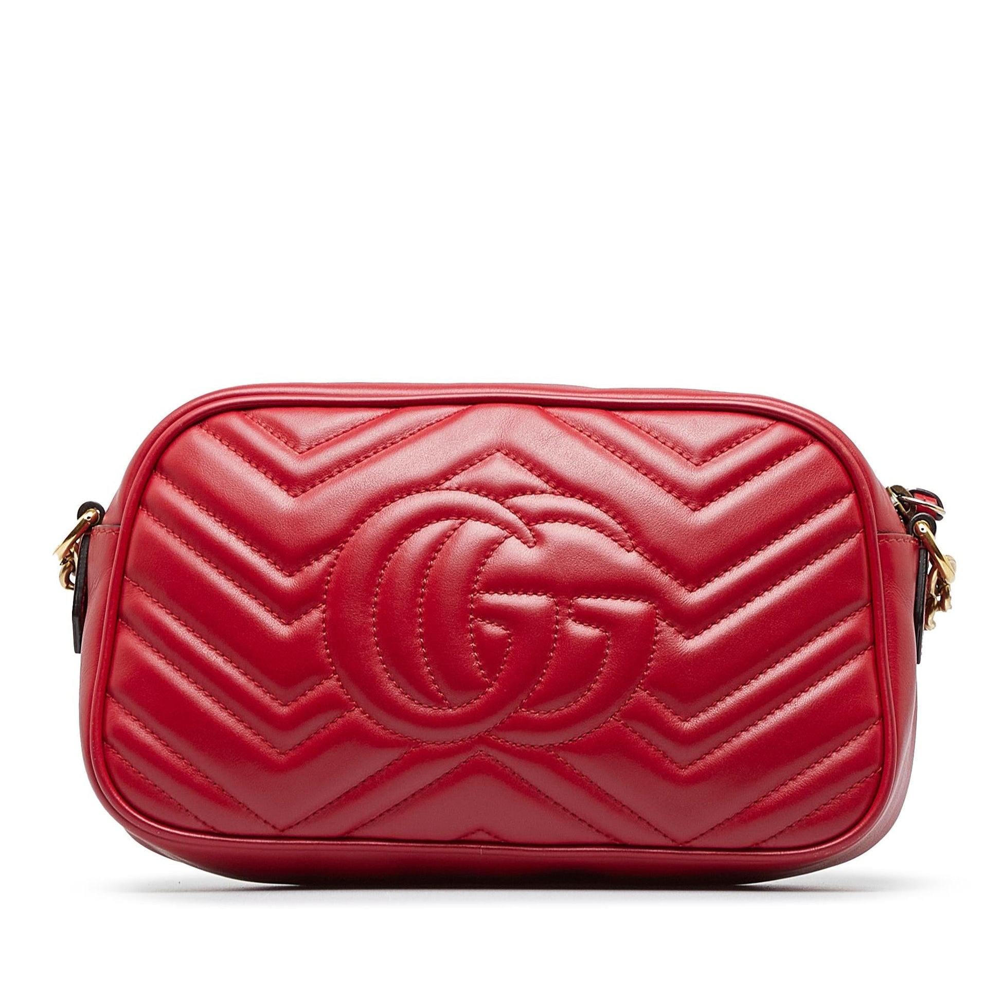 Gucci GG Marmont SHG-ei1J0V Matelasse Calf Red Crossbody Bag