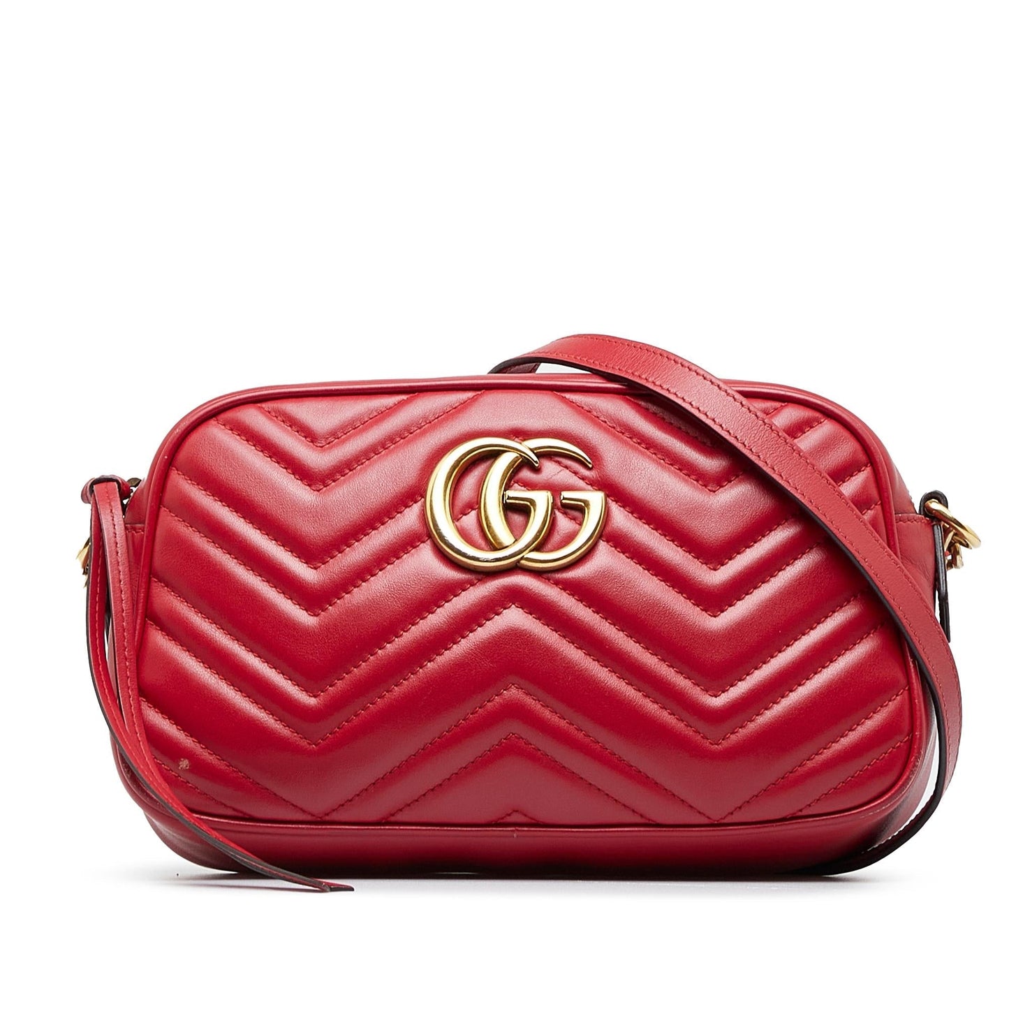 Gucci GG Marmont SHG-ei1J0V Matelasse Calf Red Crossbody Bag