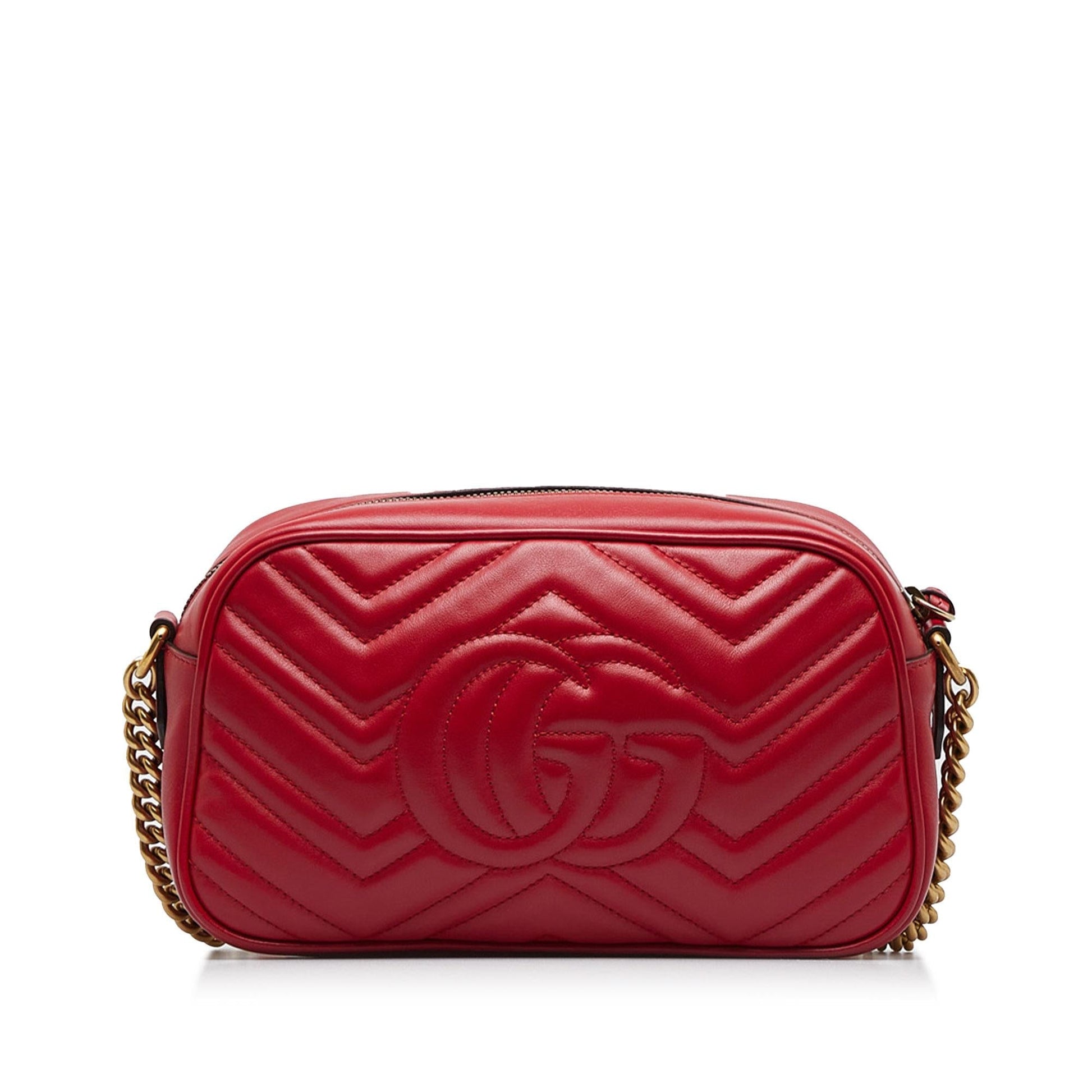 Gucci GG Marmont SHG-NhDdrJ Matelasse Calf Red Crossbody Bag