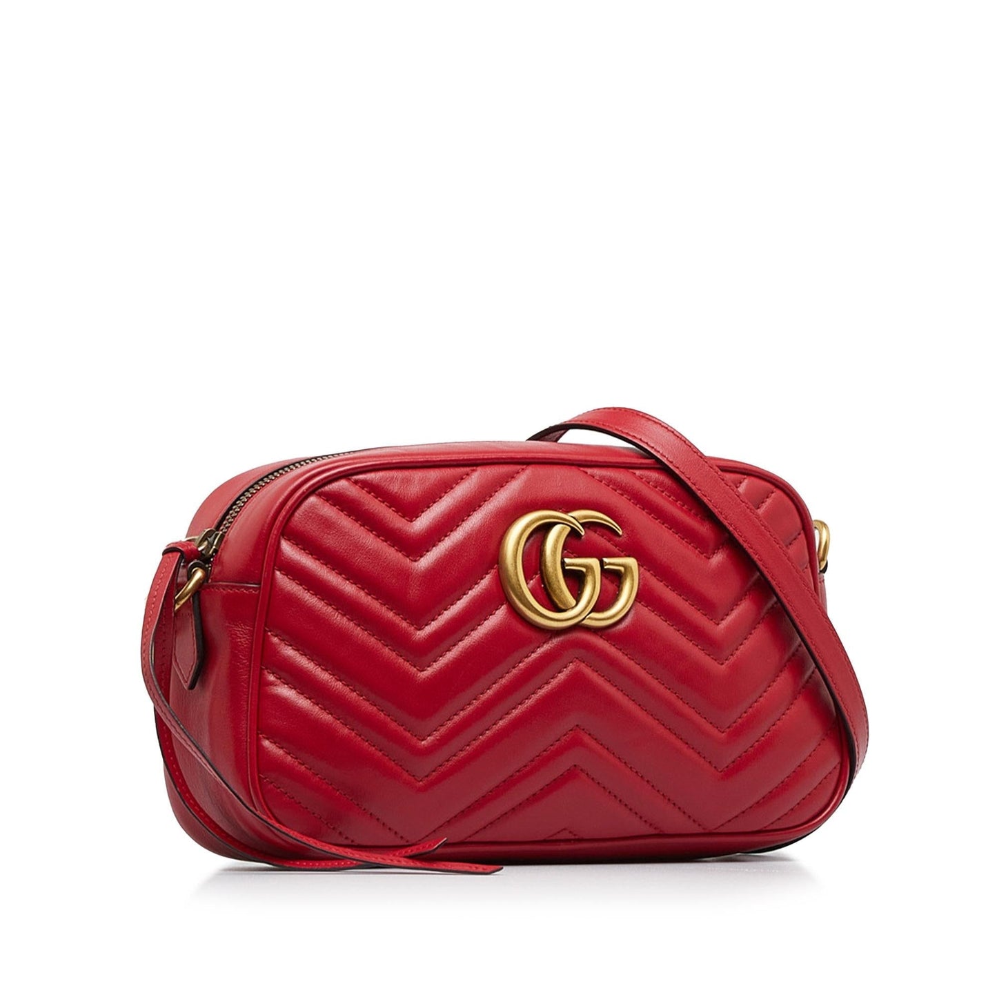 Gucci GG Marmont SHG-NhDdrJ Matelasse Calf Red Crossbody Bag