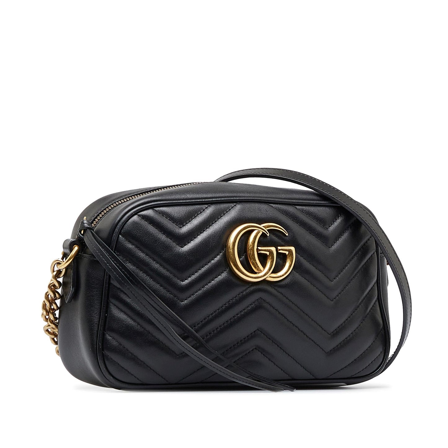 Gucci GG Marmont SHG-Vgiuge Matelasse Calf Black Crossbody Bag