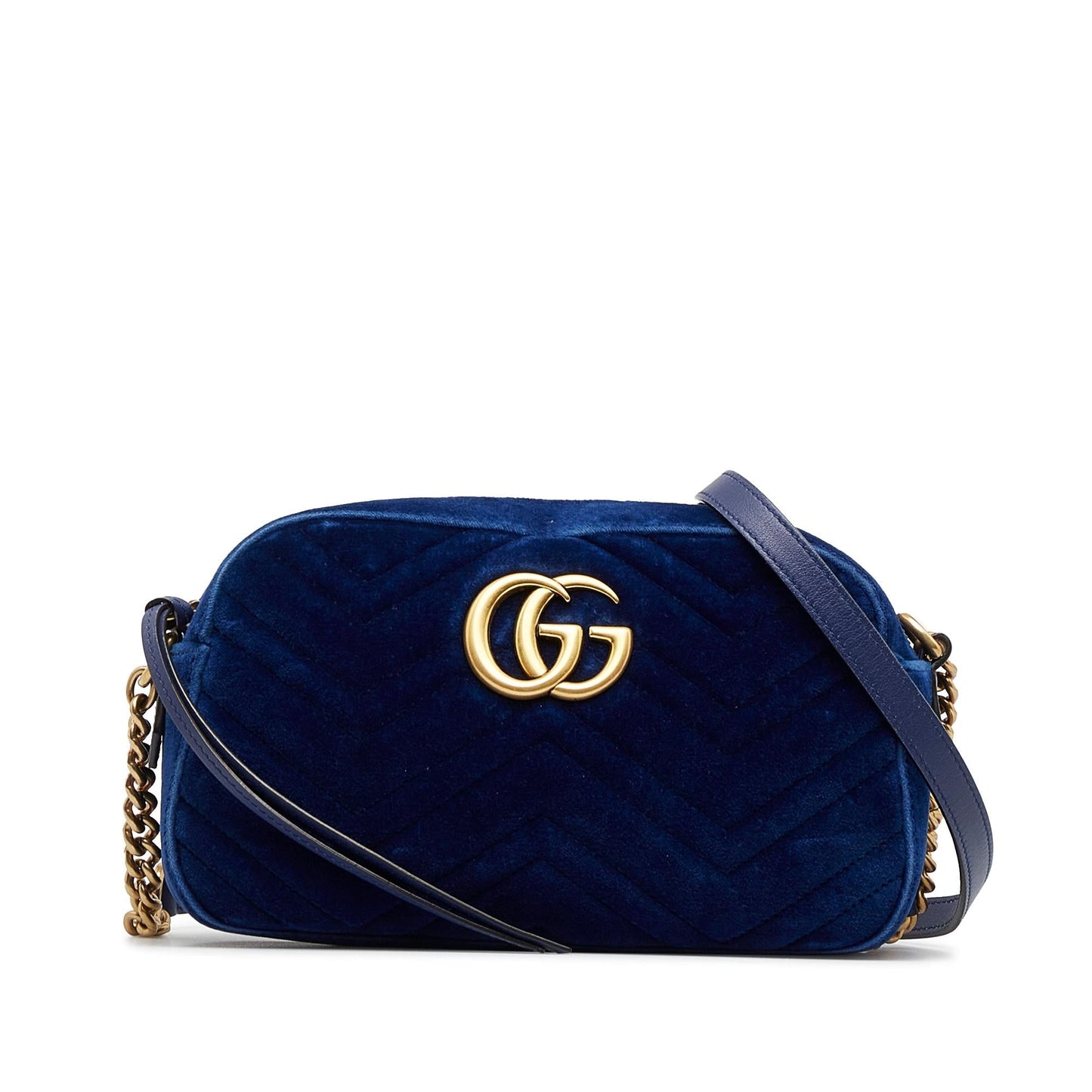 Gucci GG Marmont SHG-0RaqU4 Matelasse Blue Crossbody Bag