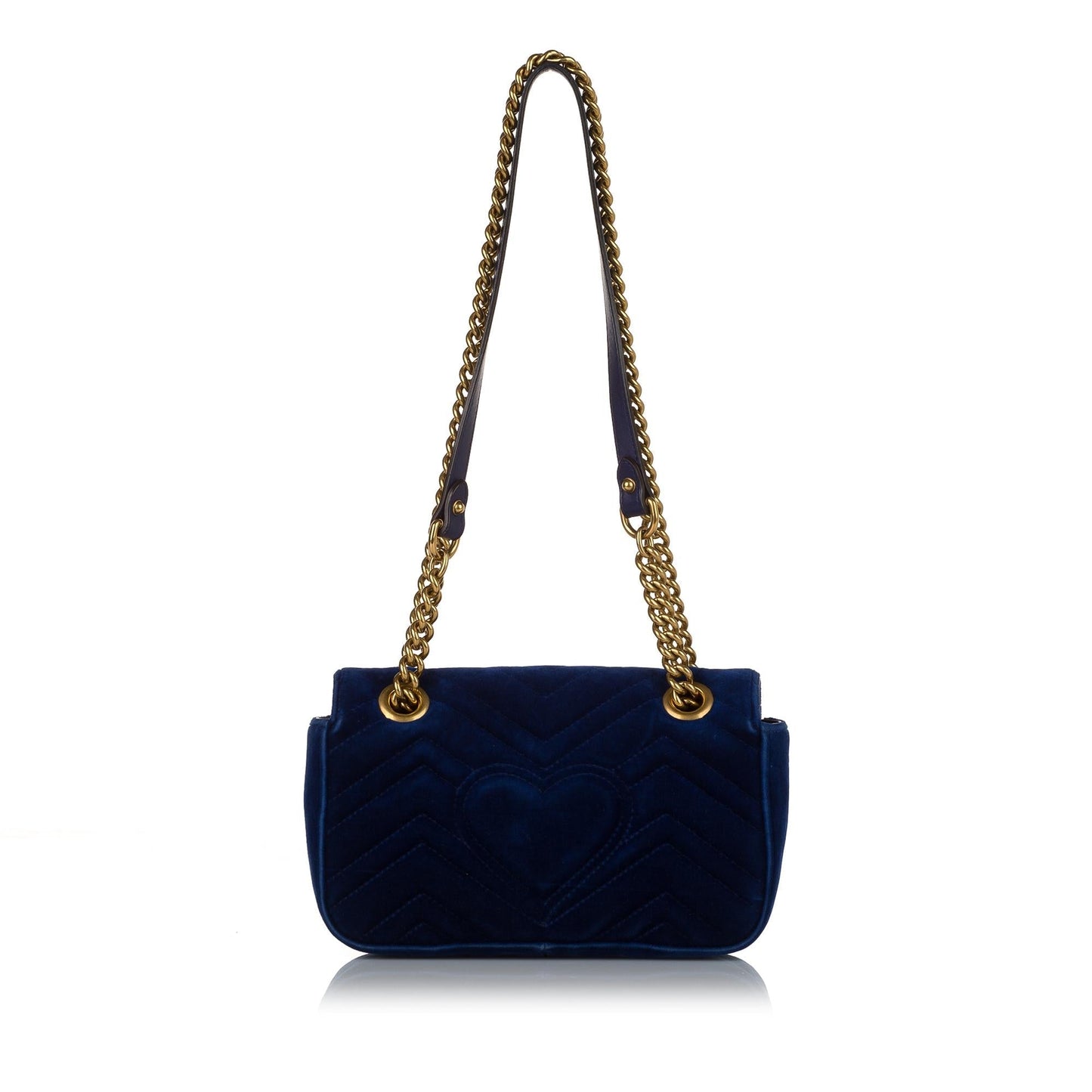 Gucci GG Marmont SHG Matelasse Blue Crossbody Bag