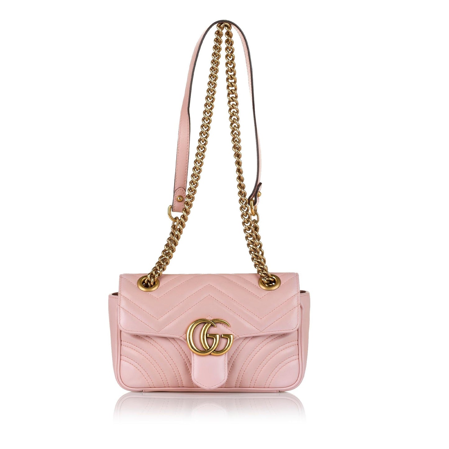 Gucci GG Marmont SHG Matelasse Pink Crossbody Bag
