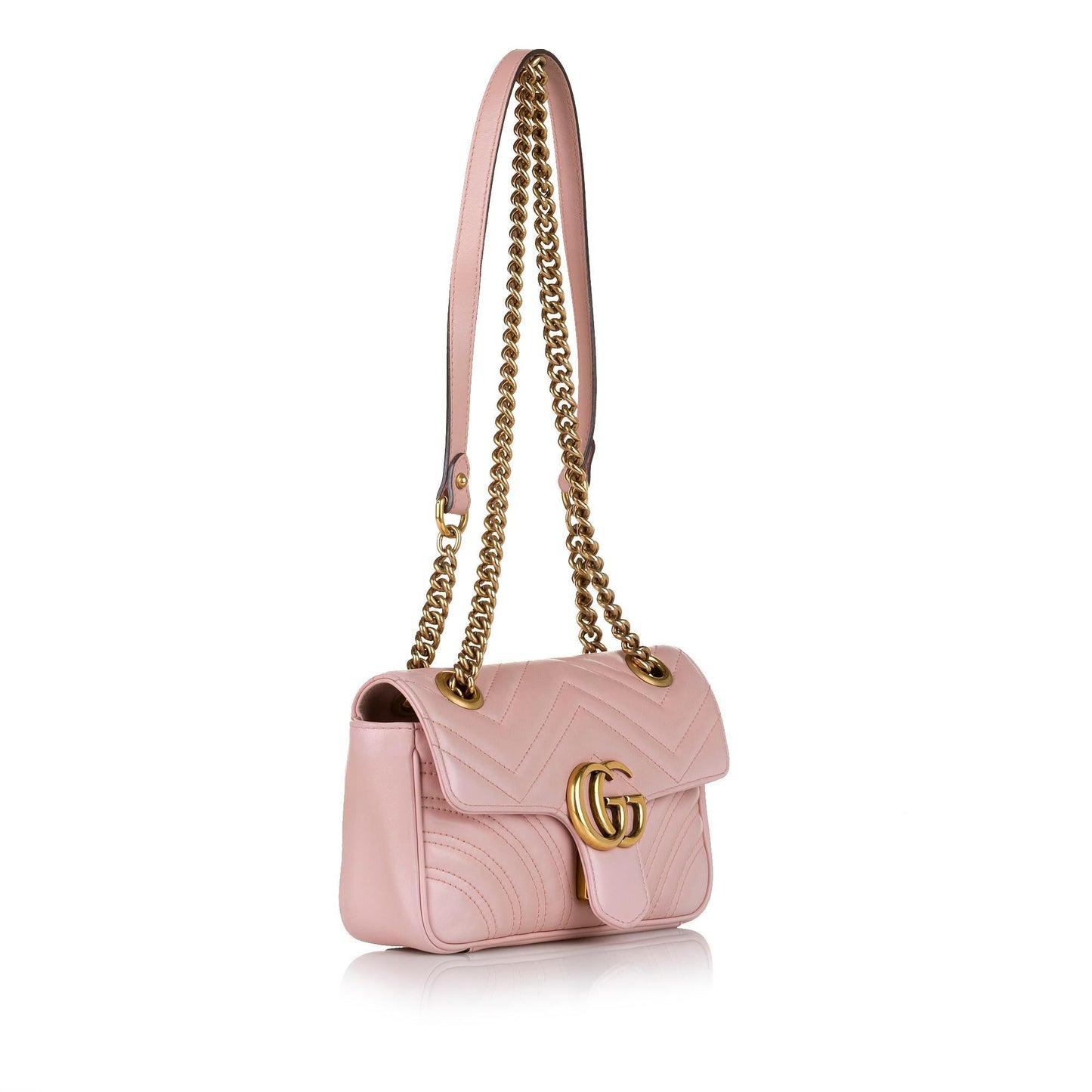 Gucci GG Marmont SHG Matelasse Pink Crossbody Bag