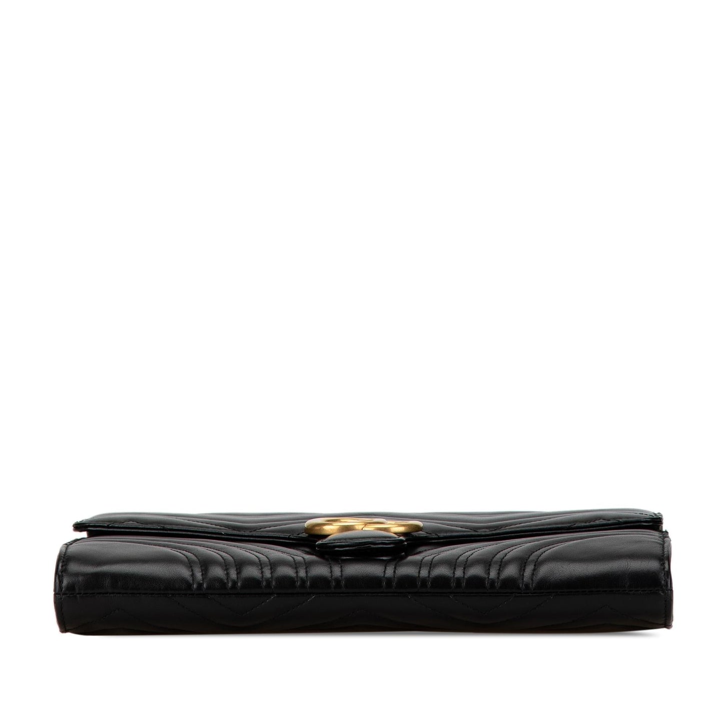 Gucci GG Marmont Flap SHG-WIIc7g Matelasse Leather Calf Black Clutch Bag