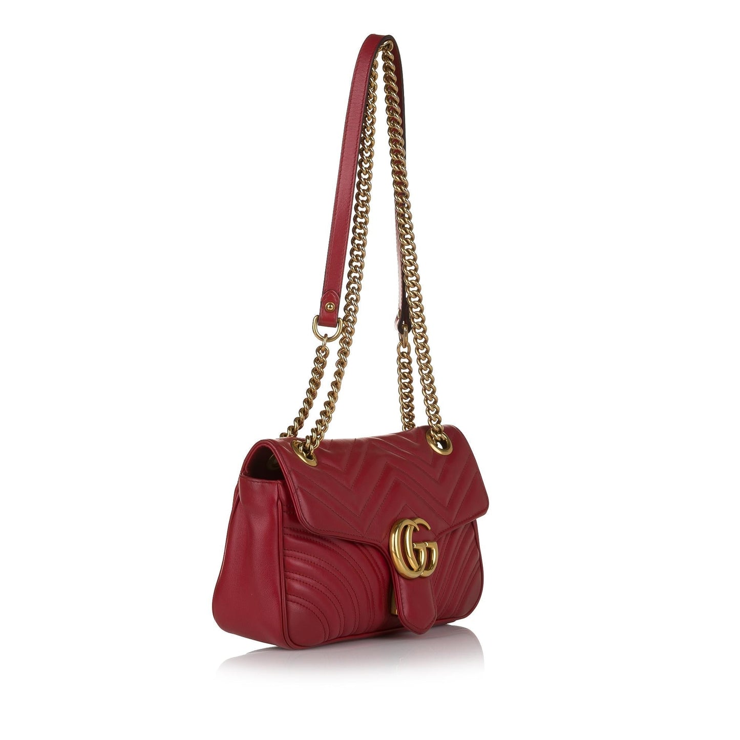 Gucci GG Marmont SHG Matelasse Leather Calf Red Crossbody Bag