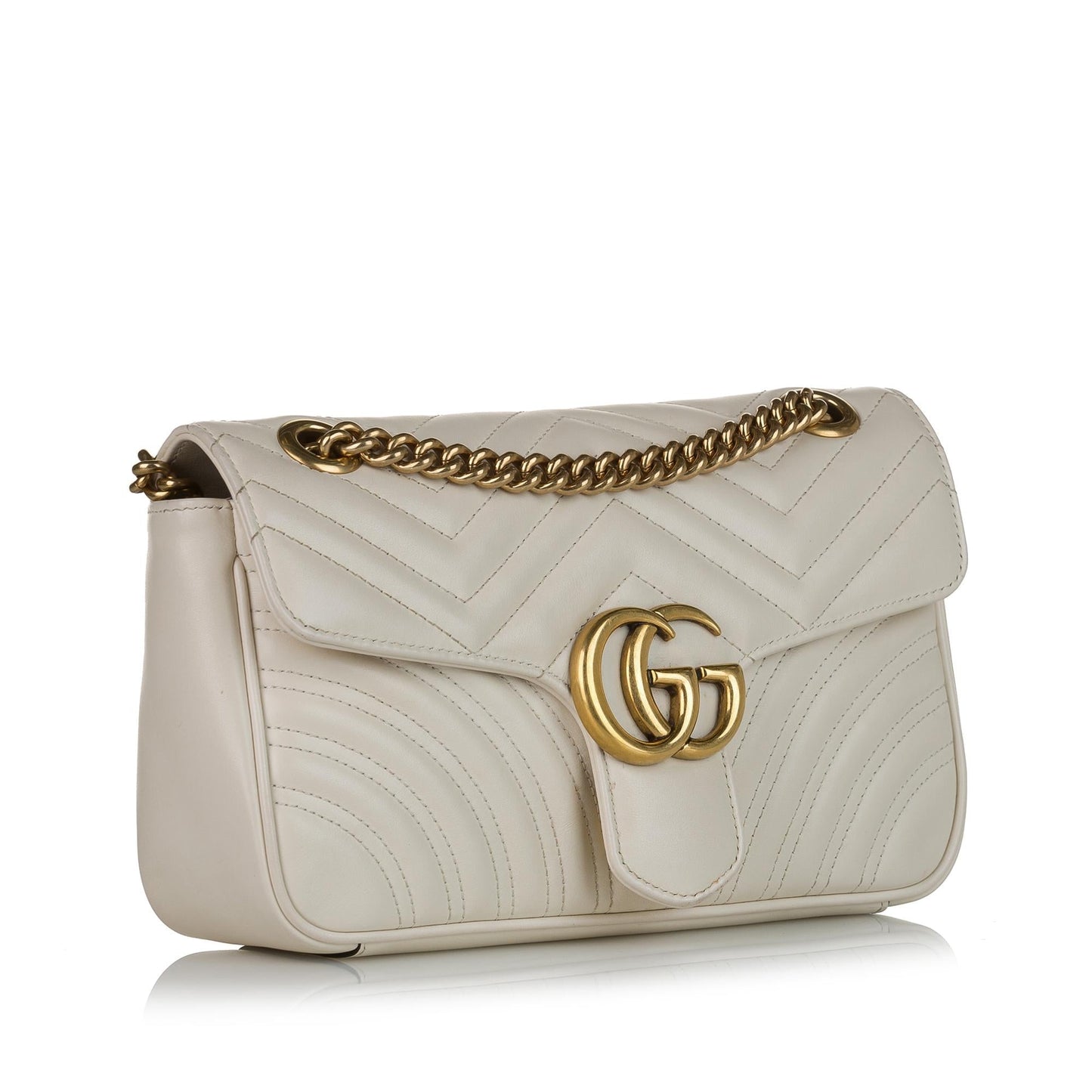 Gucci GG Marmont SHG Matelasse Leather Calf White Crossbody Bag