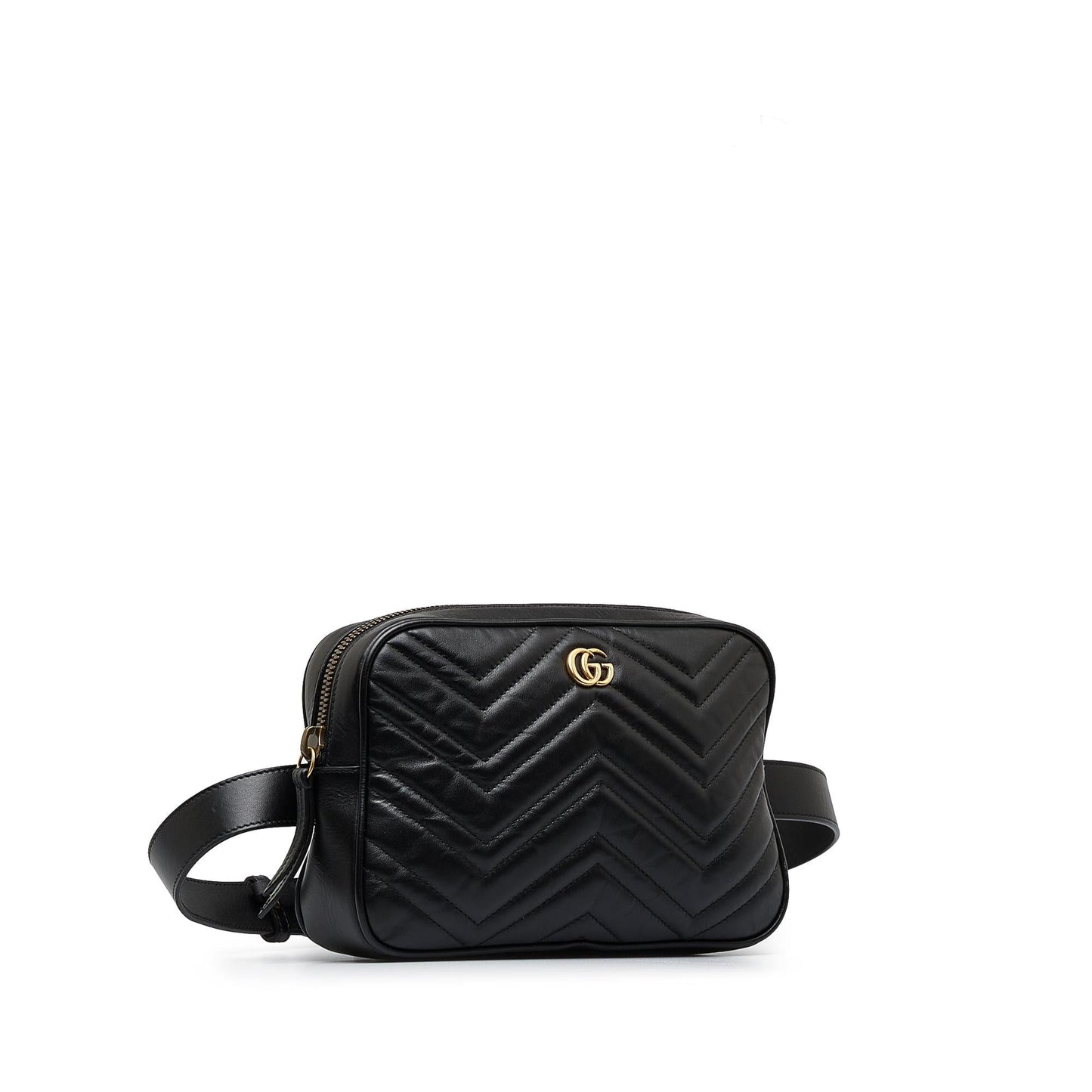 Gucci GG Marmont Square Belt SHG-zhfOJS Matelasse Calf Black Accessory