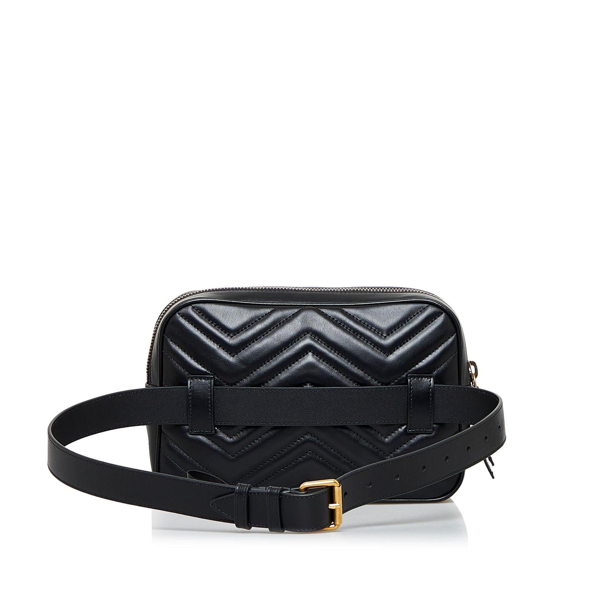 Gucci GG Marmont Square Belt SHG-nM1QkU Matelasse Calf Black Accessory