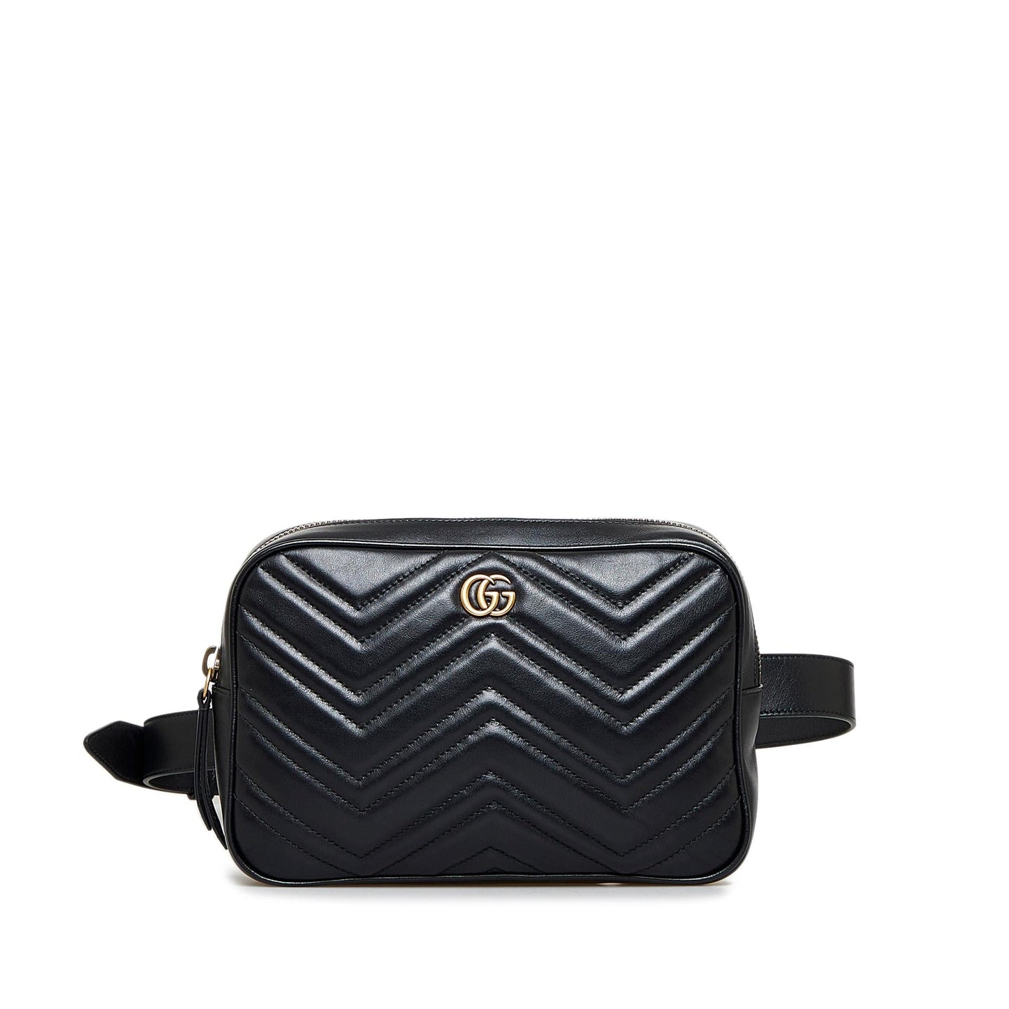 Gucci GG Marmont Square Belt SHG-wwReIG Matelasse Calf Black Accessory