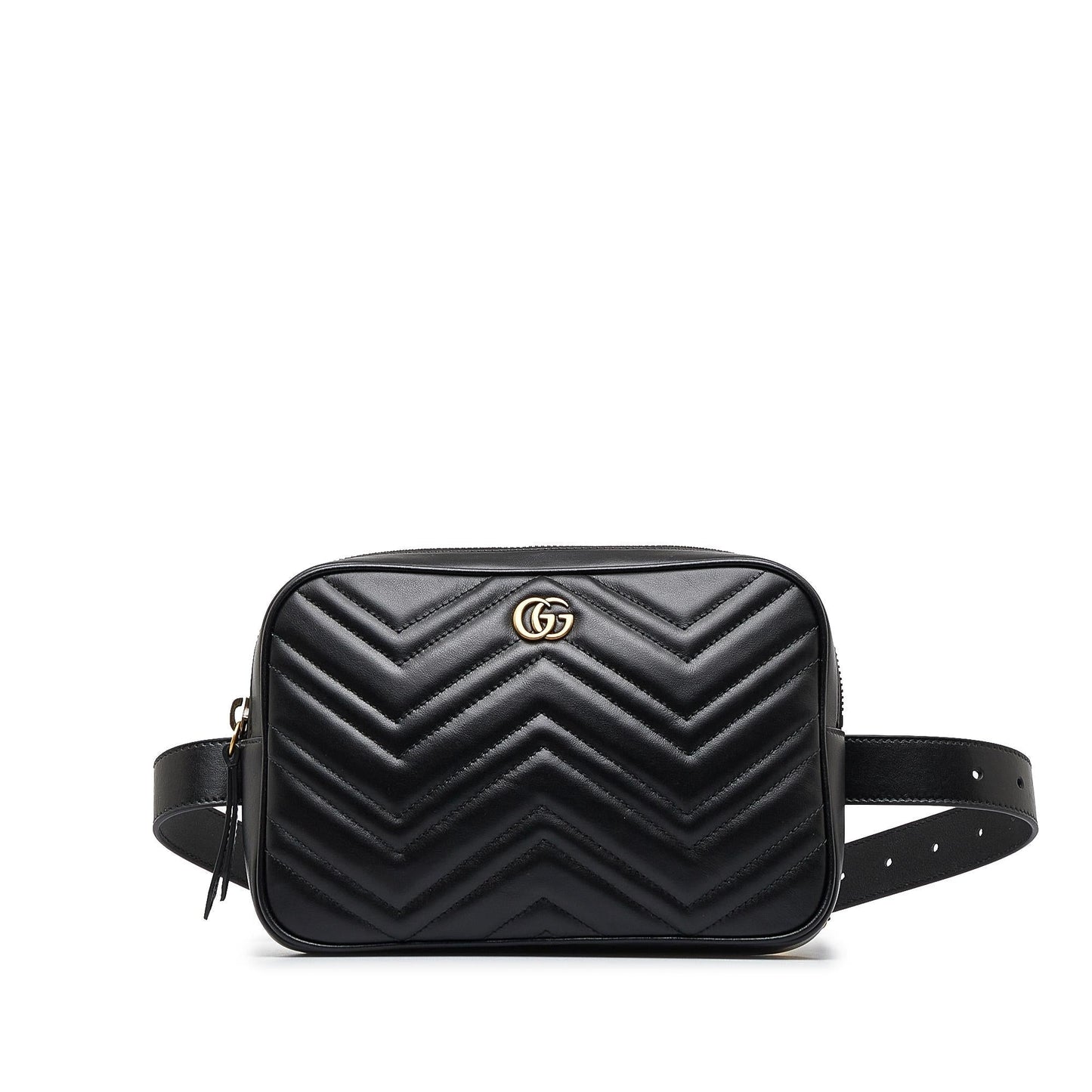 Gucci GG Marmont Square Belt SHG-zYxANO Matelasse Calf Black Accessory