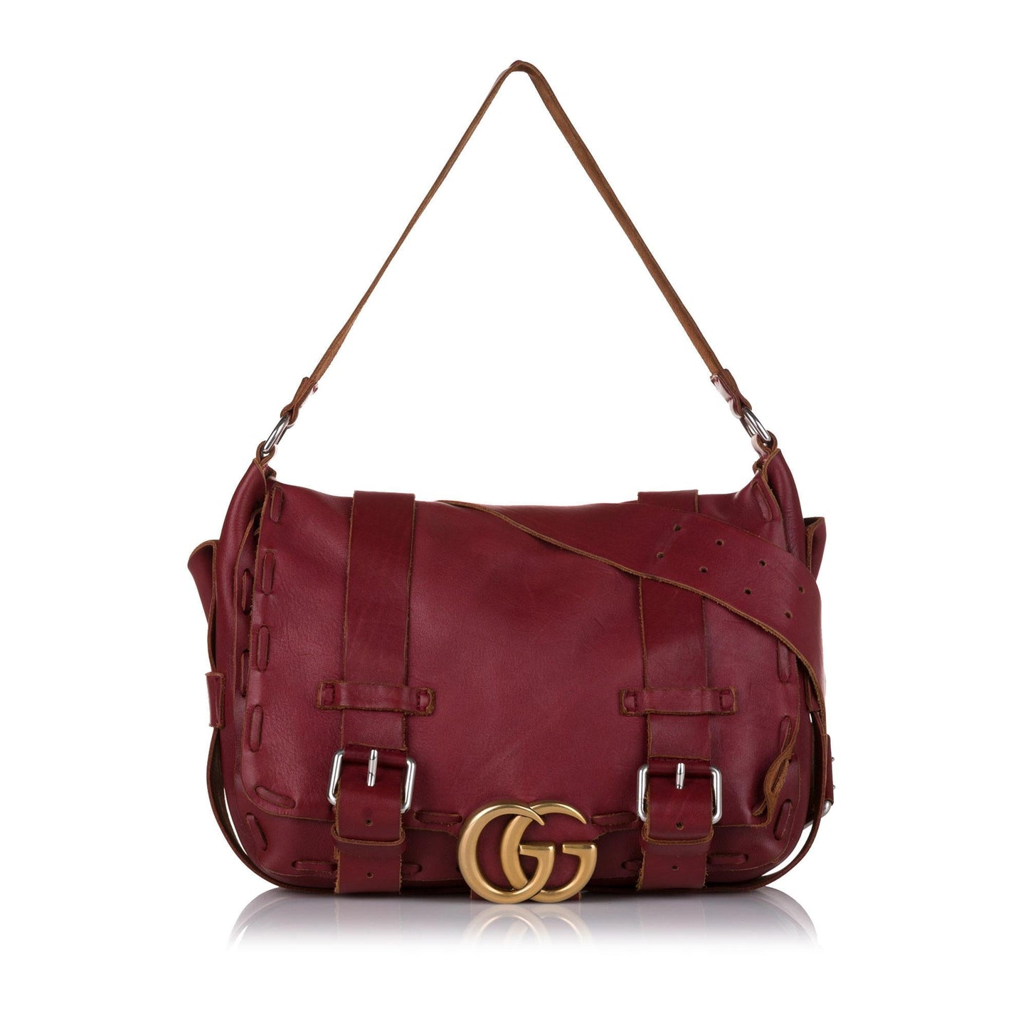 Gucci GG Marmont Messenger SHG-KLw8jd Calf Red Crossbody Bag
