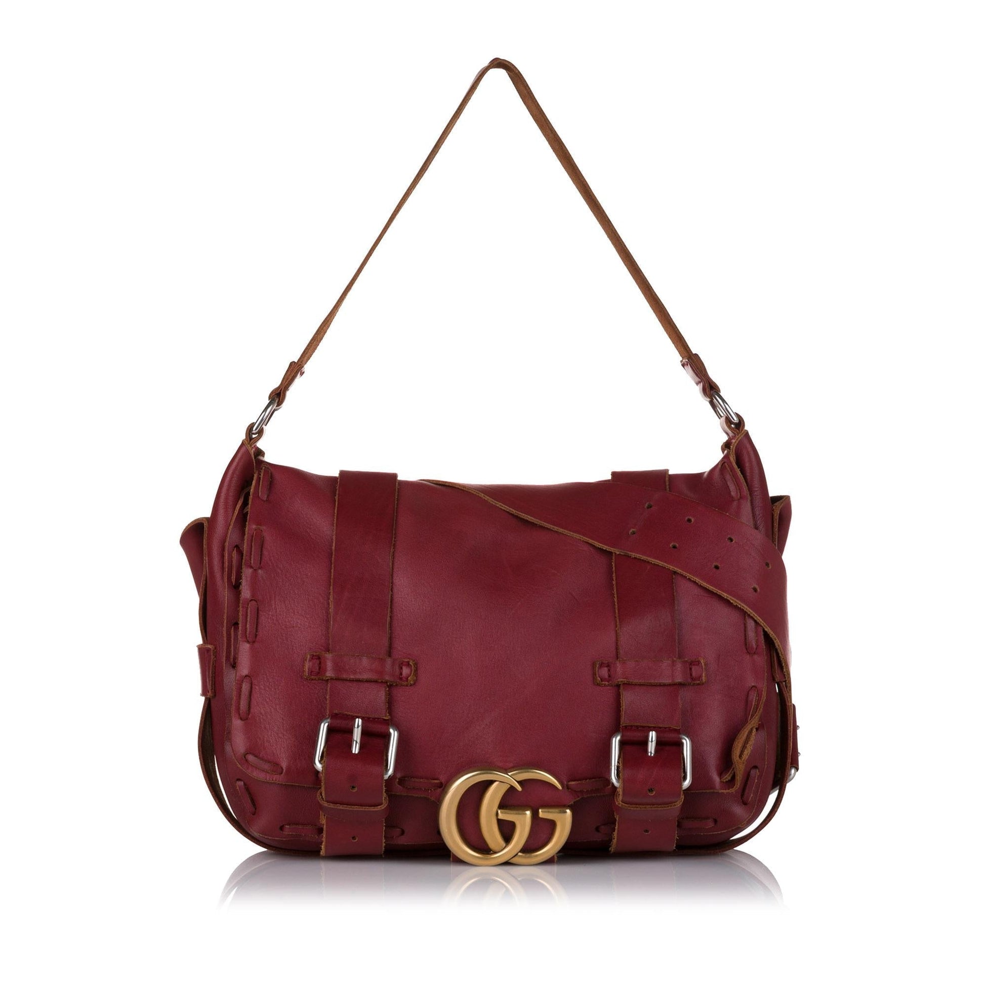 Gucci GG Marmont Messenger SHG-KLw8jd Calf Red Crossbody Bag
