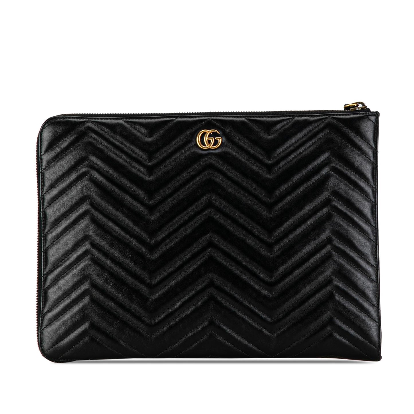 Gucci GG Marmont Portfolio SHG-q2dVGz Calf Black Clutch Bag